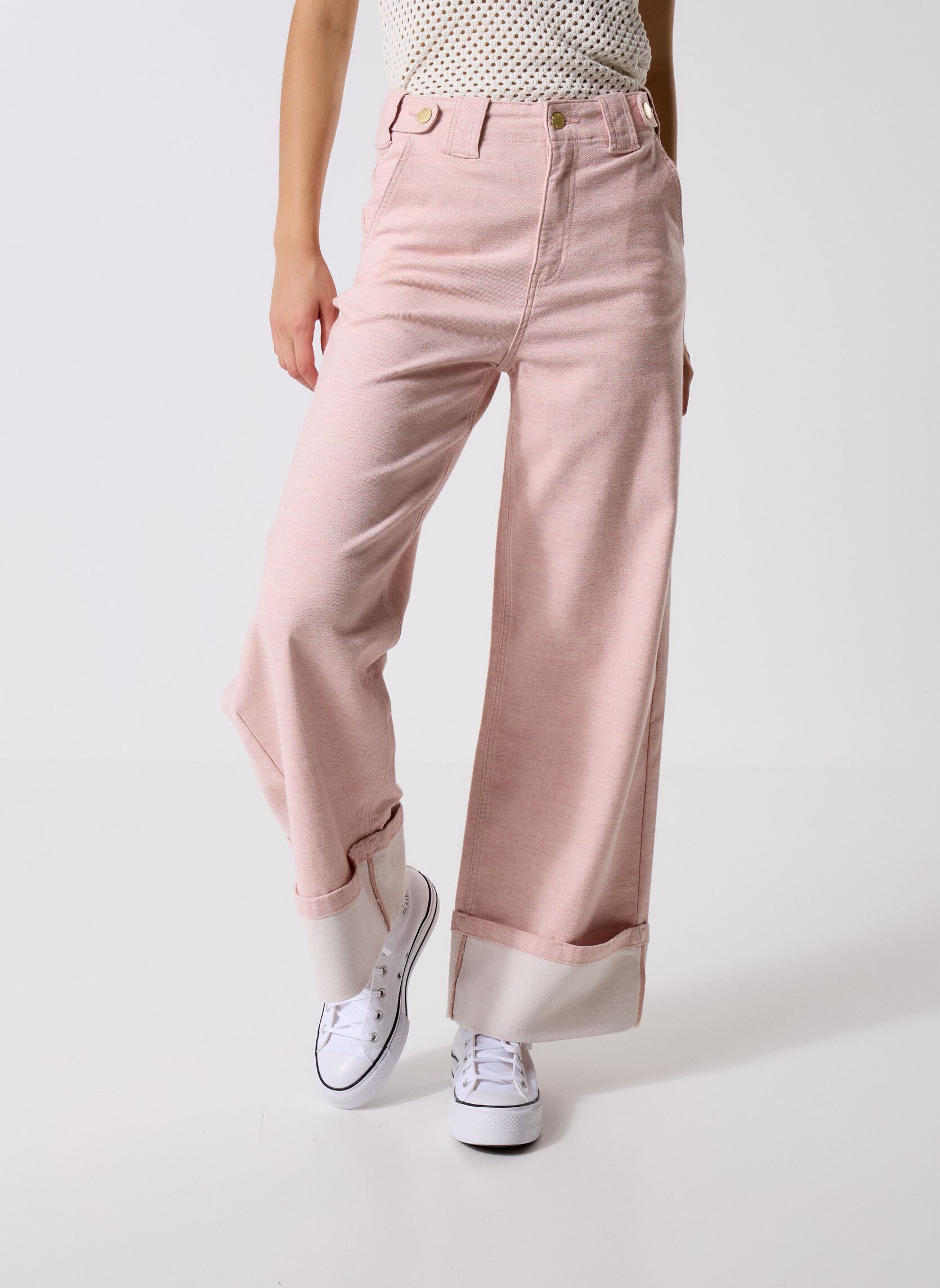 Wijde jeans / Flared Jeans Paxton dames roze La Petite Etoile Wijde jeans / Flared Jeans Paxton dames roze Rose