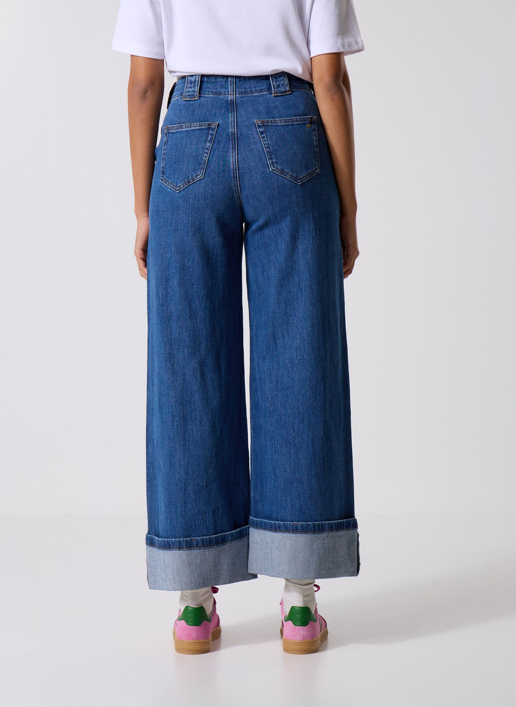 Wijde jeans / Flared Jeans Paxton dames blauw La Petite Etoile Wijde jeans / Flared Jeans Paxton dames blauw Double Wash