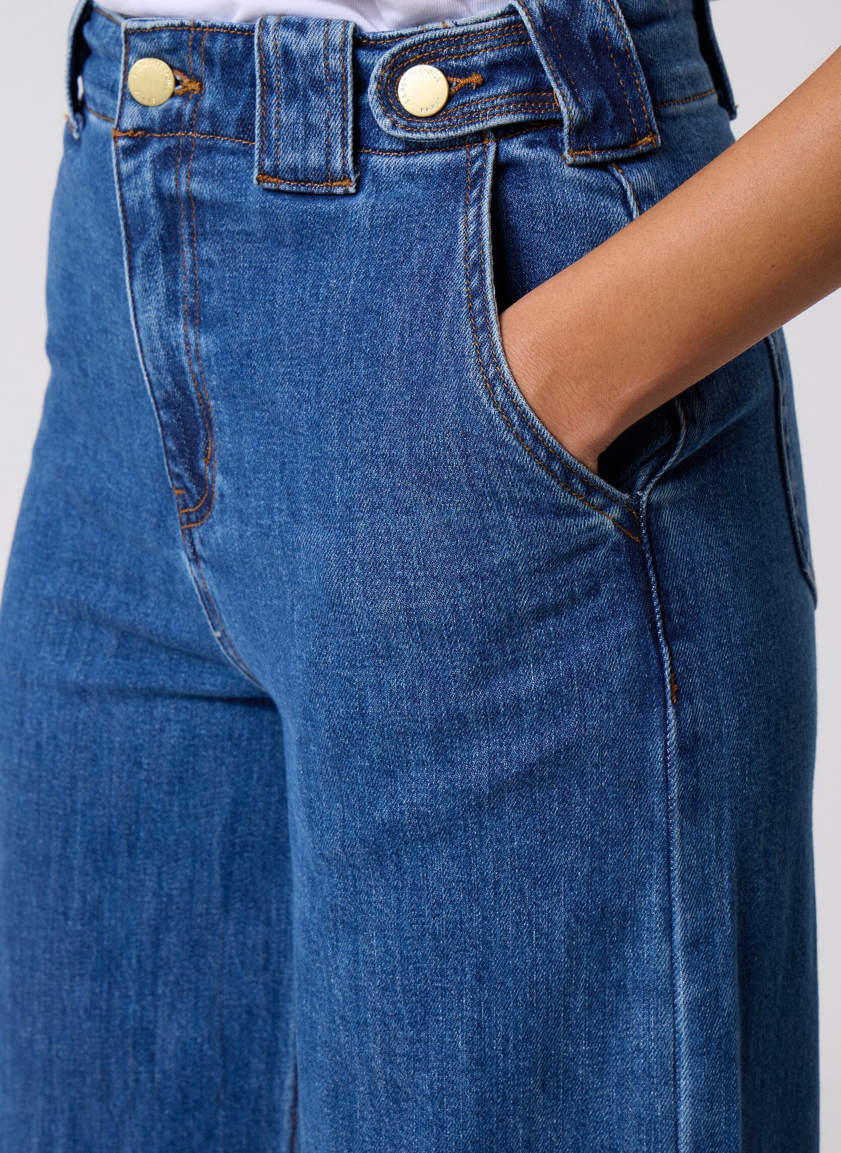 Wijde jeans / Flared Jeans Paxton dames blauw La Petite Etoile Wijde jeans / Flared Jeans Paxton dames blauw Double Wash