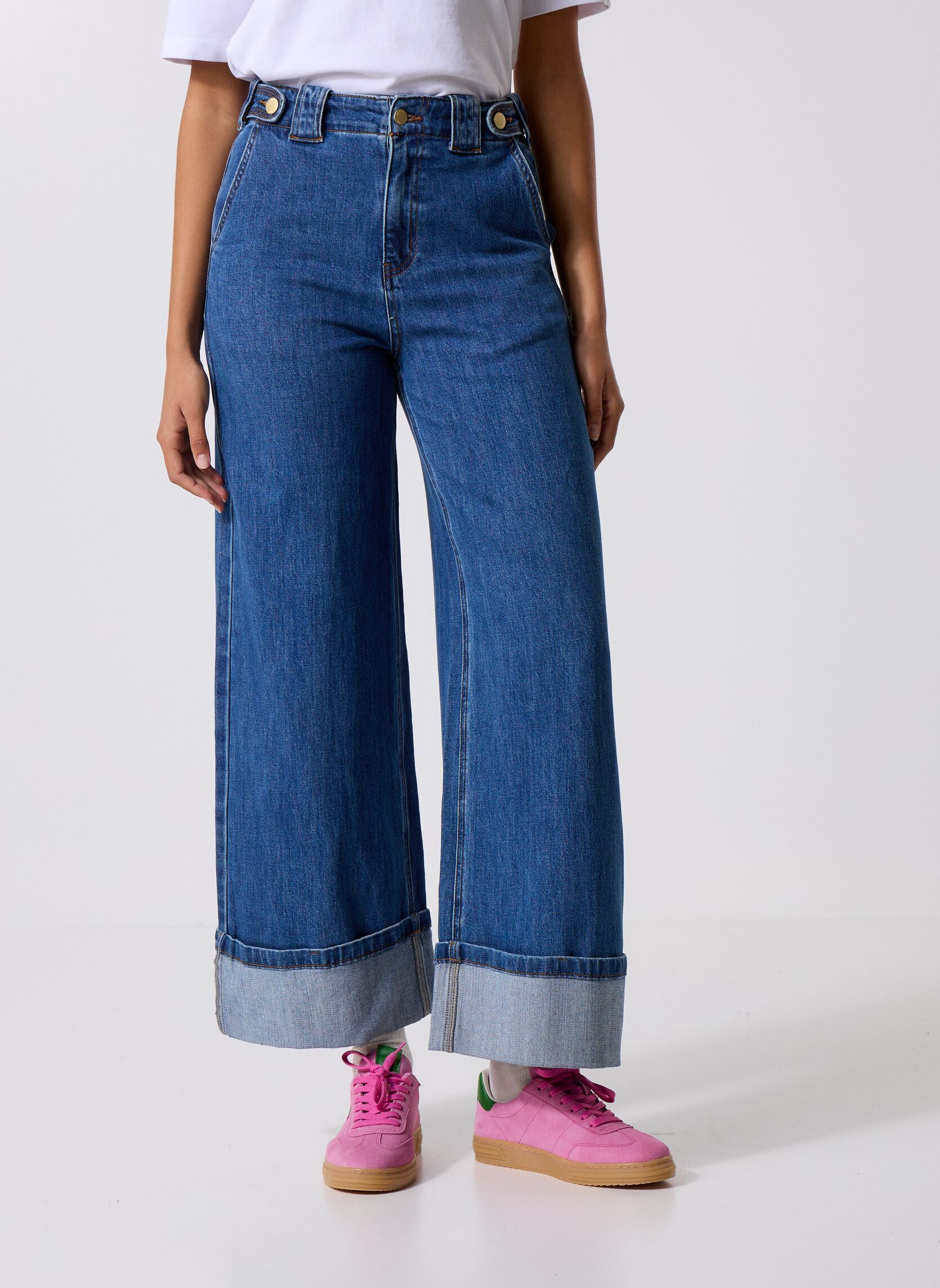 Wijde jeans / Flared Jeans Paxton dames blauw La Petite Etoile Wijde jeans / Flared Jeans Paxton dames blauw Double Wash