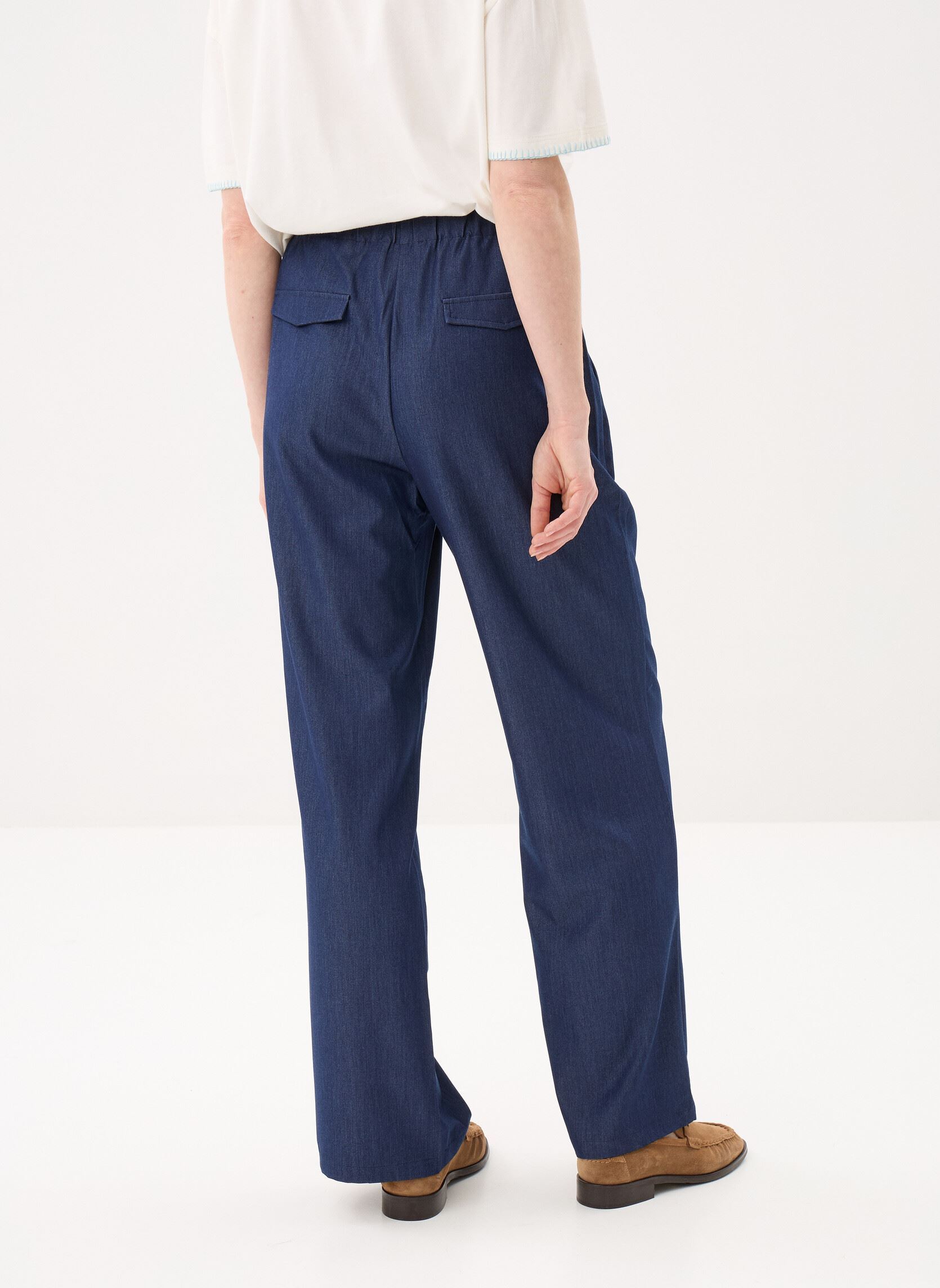 Wijde broeken Pely dames blauw La Petite Etoile Wijde broeken Pely dames blauw Wash