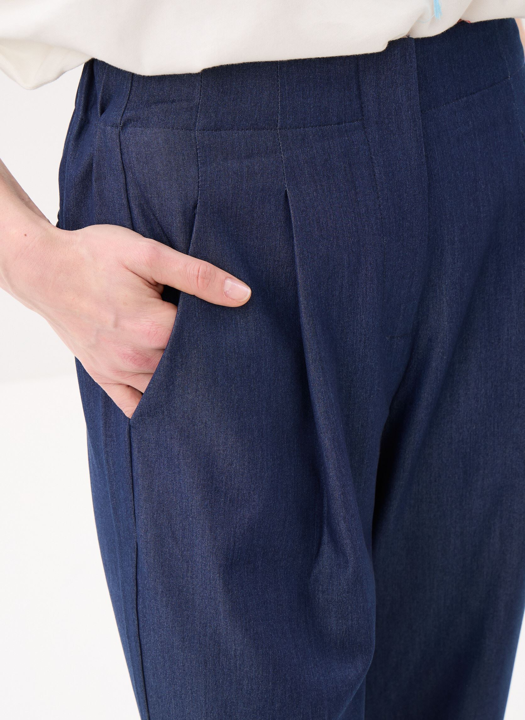 Wijde broeken Pely dames blauw La Petite Etoile Wijde broeken Pely dames blauw Wash
