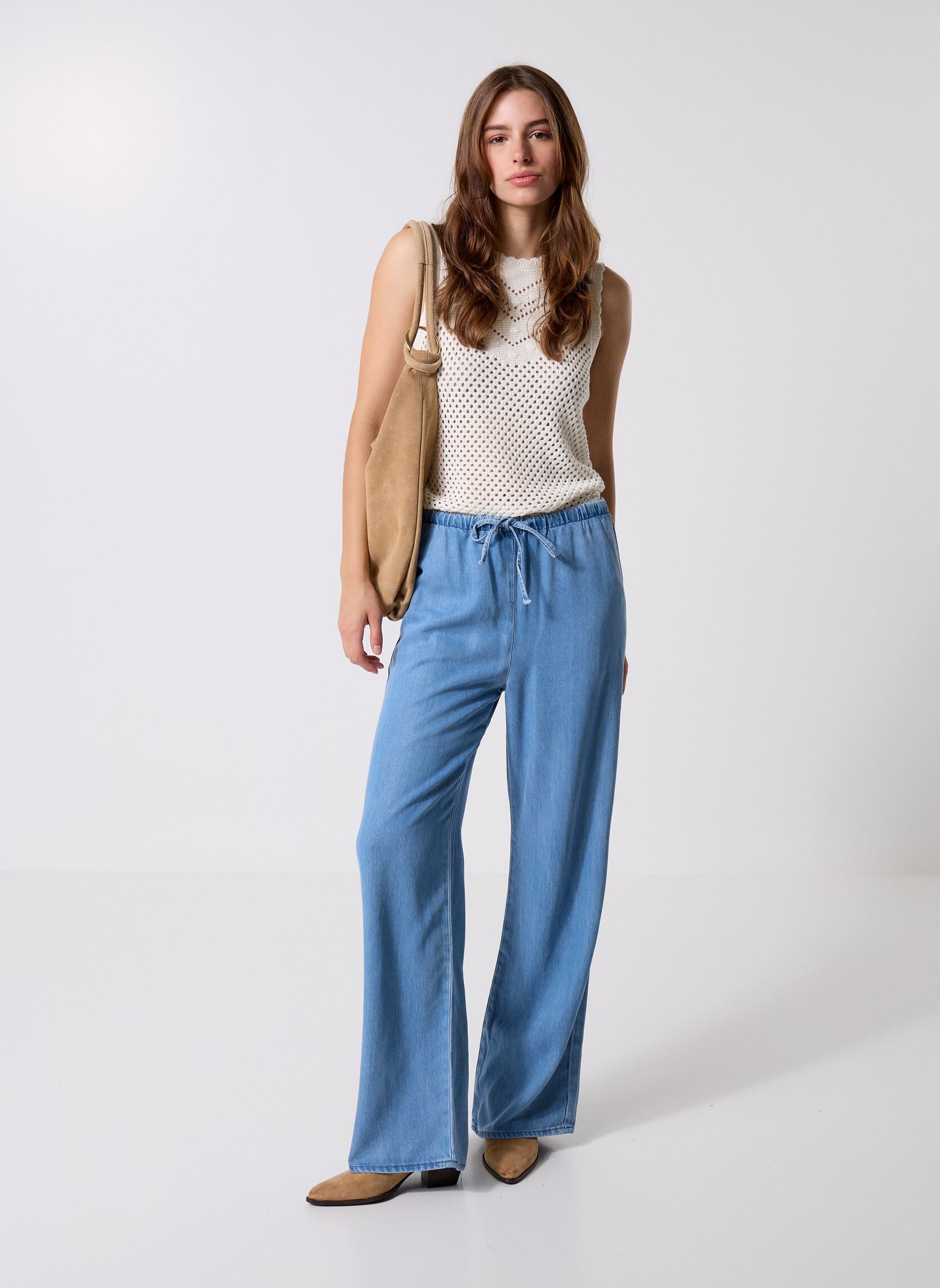 Weite Hosen Poeti damen blau La Petite Etoile Weite Hosen Poeti damen blau Stone