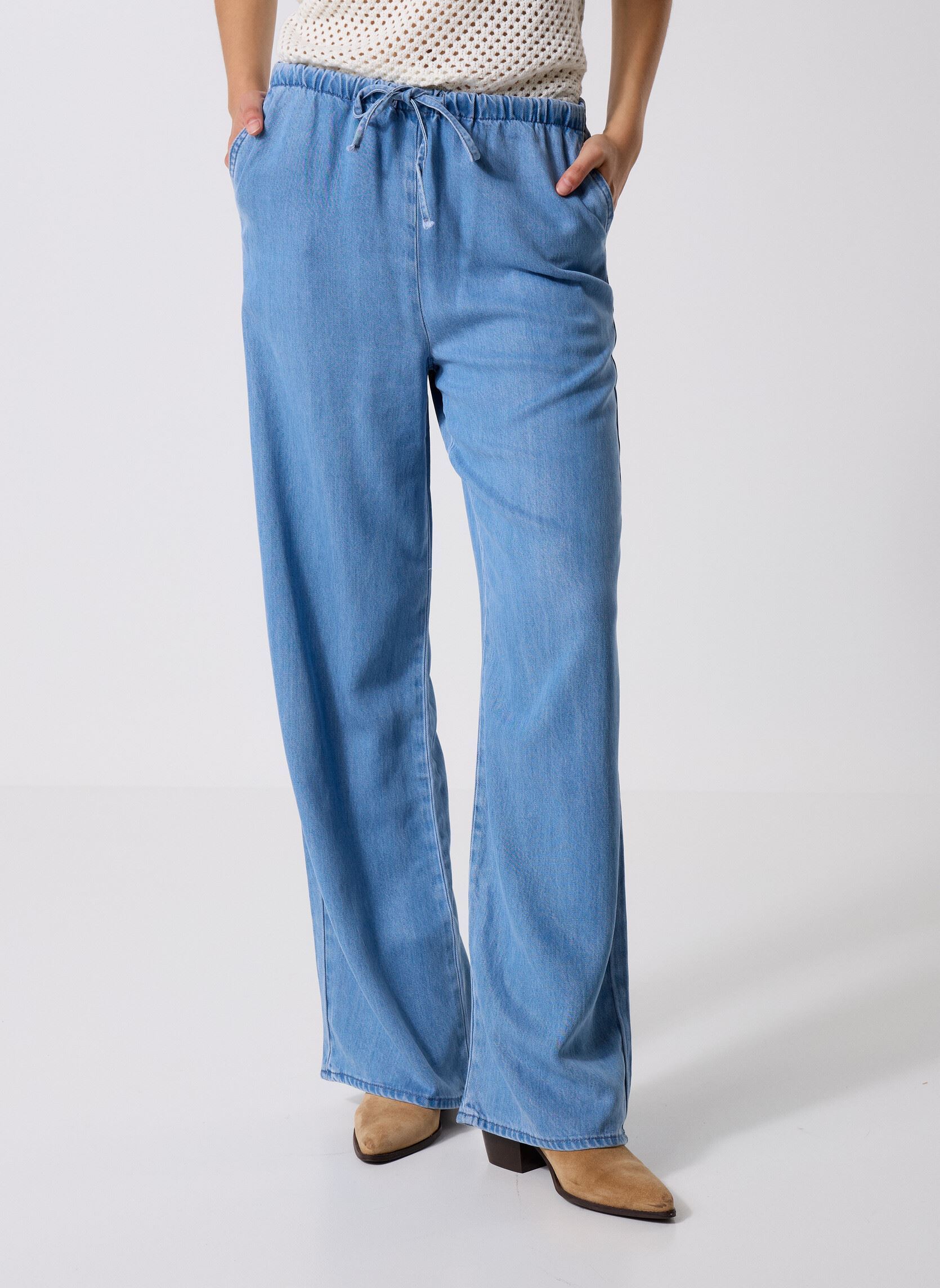 Weite Hosen Poeti damen blau La Petite Etoile Weite Hosen Poeti damen blau Stone