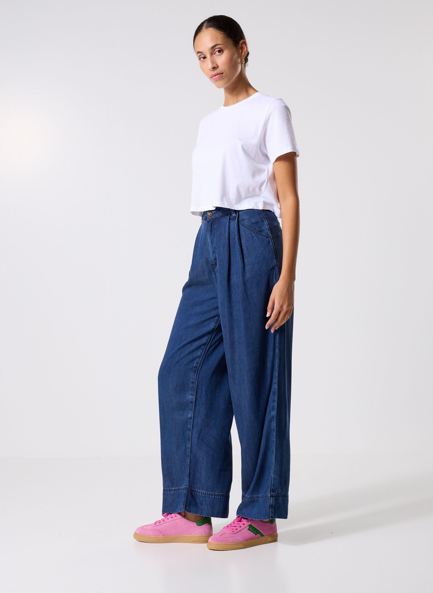 Weite Hosen Presley damen blau La Petite Etoile Weite Hosen Presley damen blau WASH