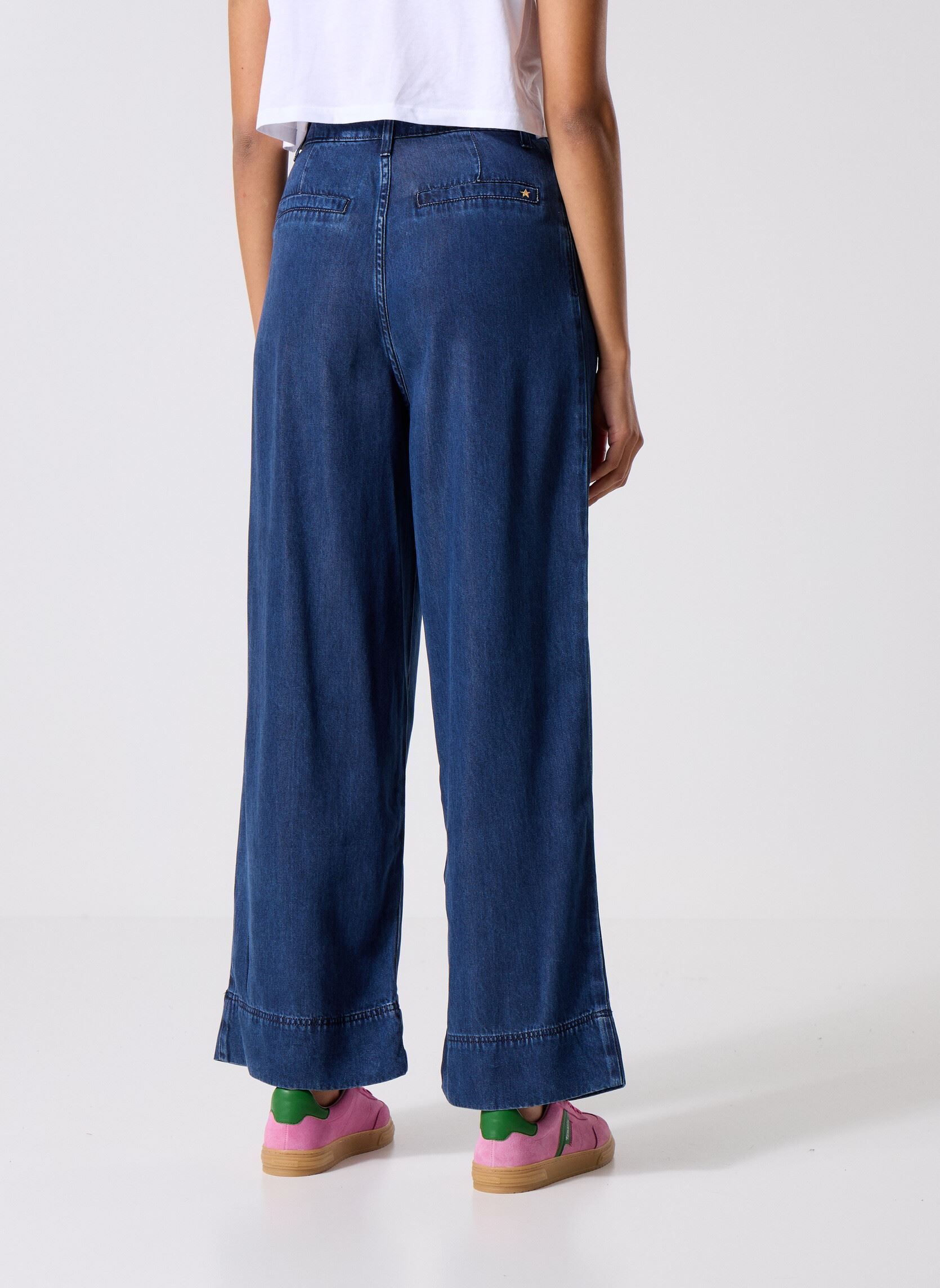 Weite Hosen Presley damen blau La Petite Etoile Weite Hosen Presley damen blau WASH