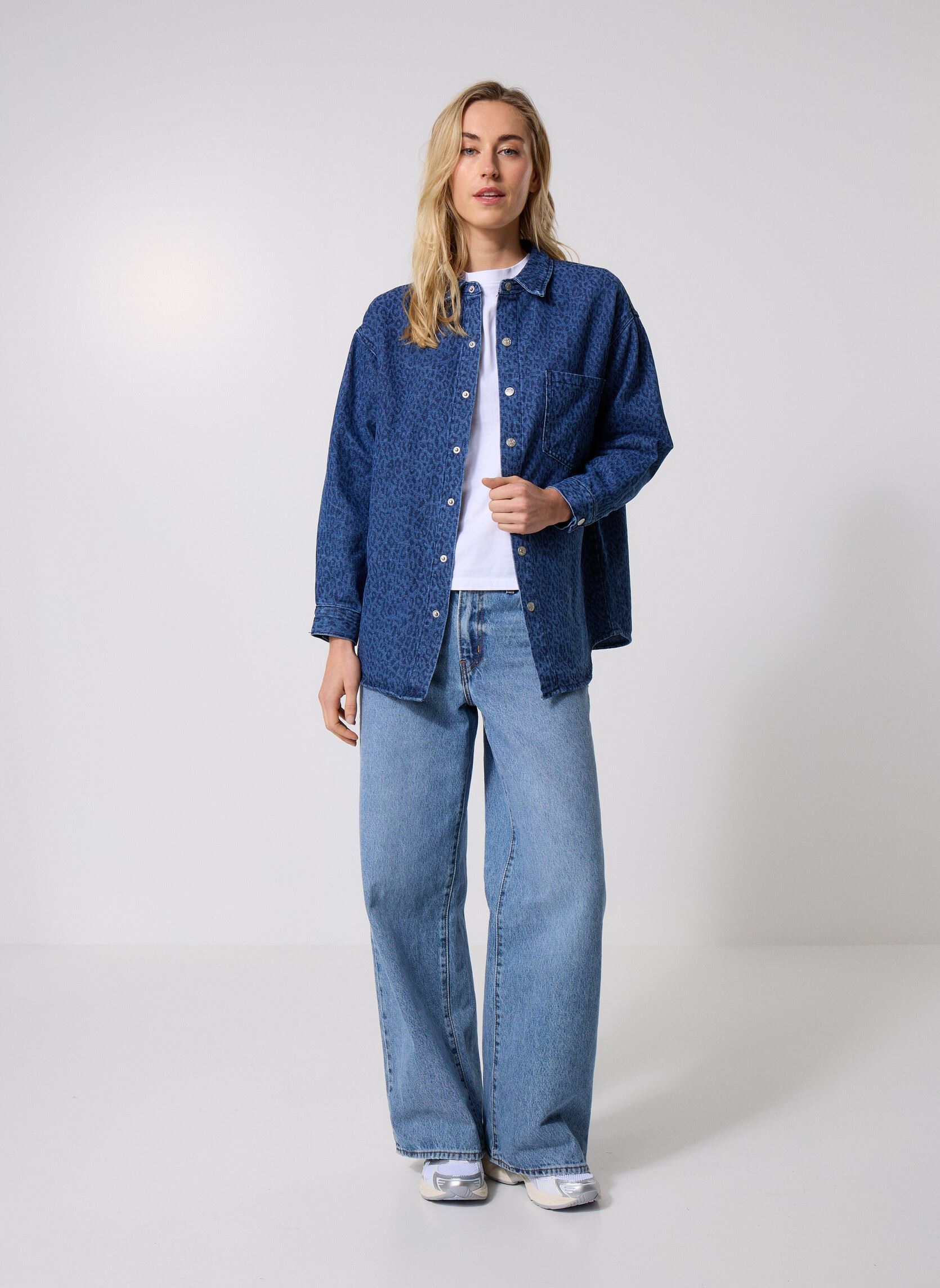 Chemises manches longues EL1138DH femme bleu Lili Sidonio Chemises manches longues EL1138DH femme bleu DENIM BLUE