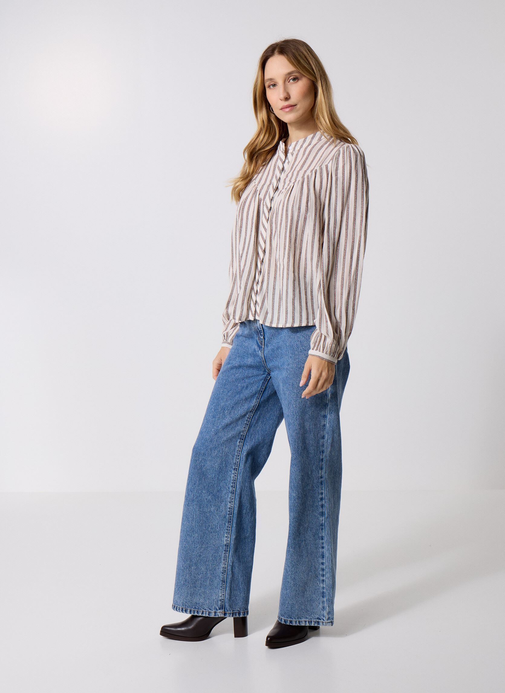 Chemises manches longues LAL587DN femme blanc Lili Sidonio Chemises manches longues LAL587DN femme blanc OFFWHITE
