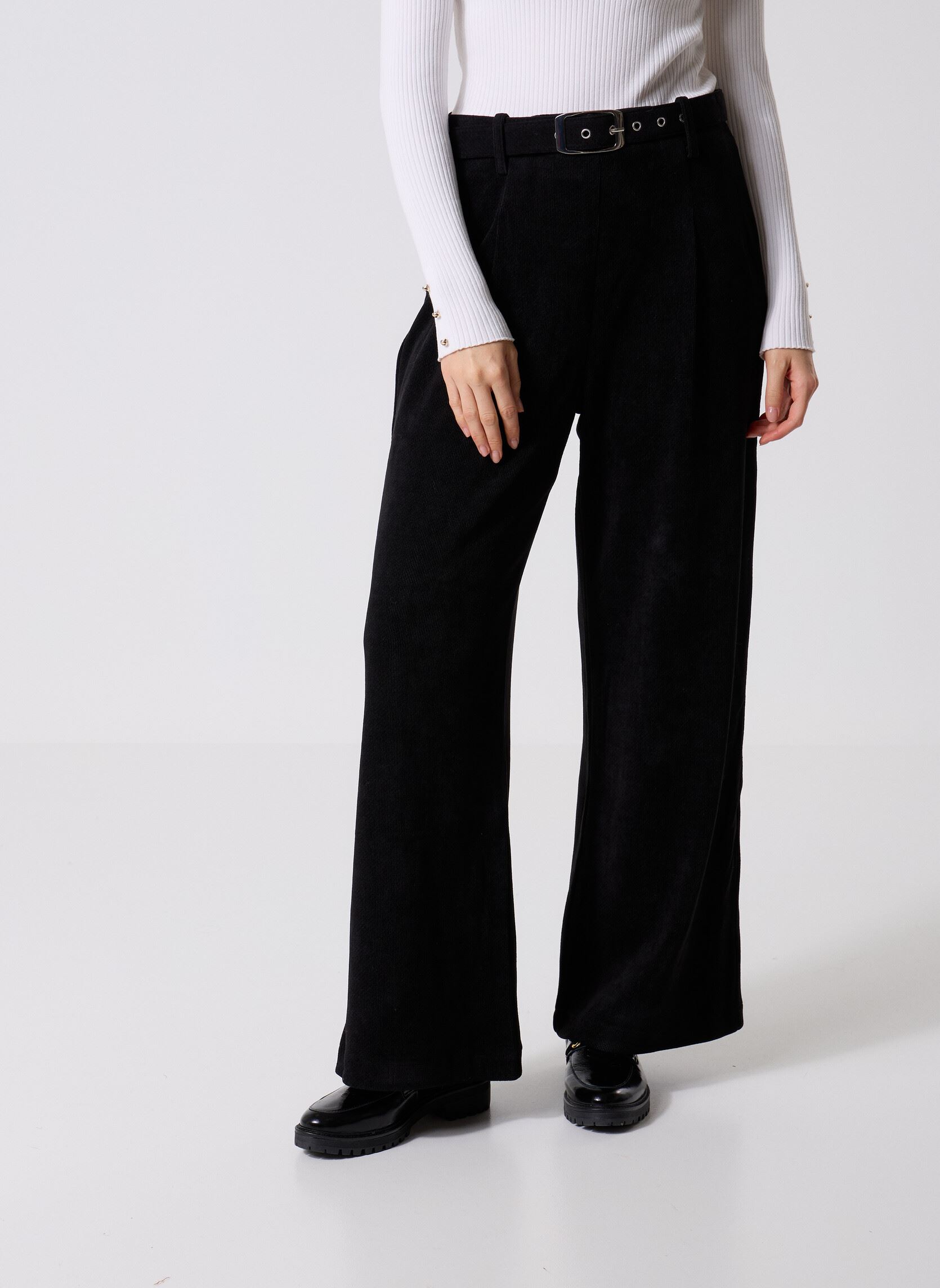 Pantalons larges PL164ADN femme noir Lili Sidonio Pantalons larges PL164ADN femme noir BLACK