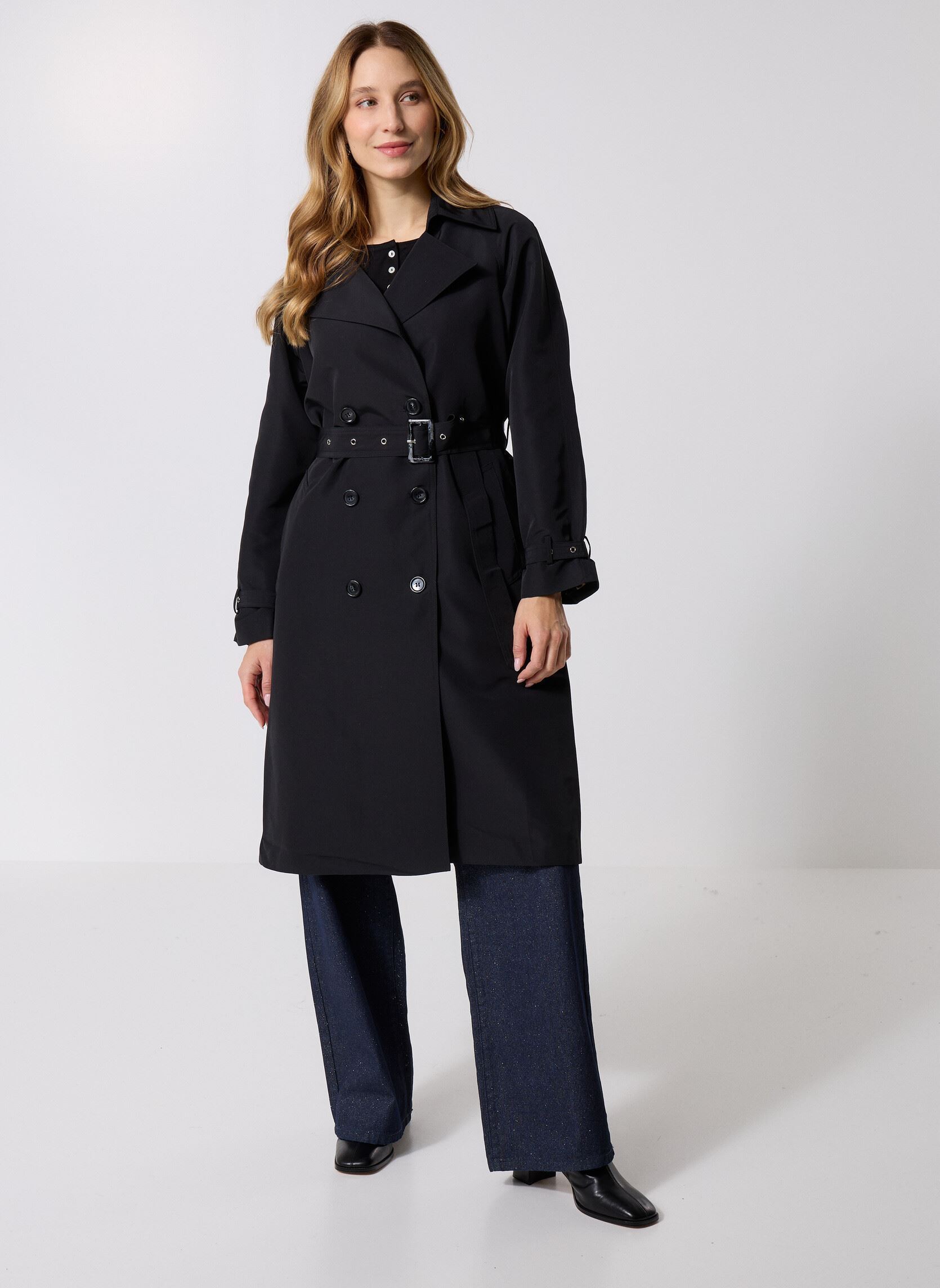Trenchcoats TLF138BDH damen schwarz Lili Sidonio Trenchcoats TLF138BDH damen schwarz BLACK