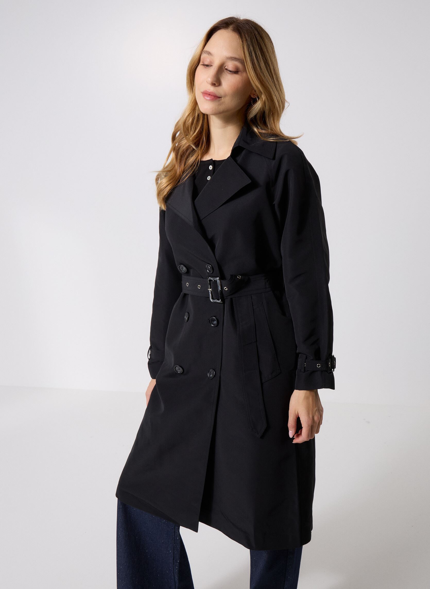 Trenchcoats TLF138BDH damen schwarz Lili Sidonio Trenchcoats TLF138BDH damen schwarz BLACK