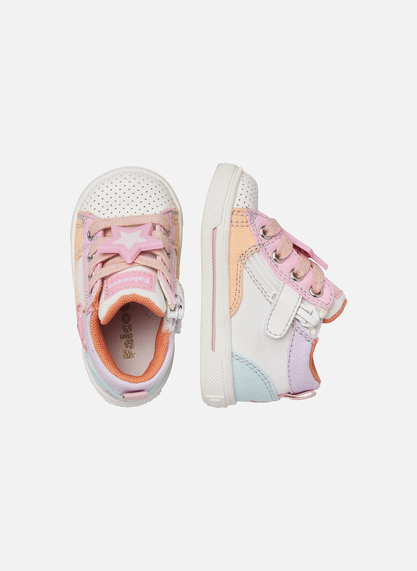 Baskets basses Sneakers SHIN ZIP. Blanc-Rose- garçon rose Falcotto Baskets basses Sneakers SHIN ZIP. Blanc-Rose- garçon rose Rose saumon