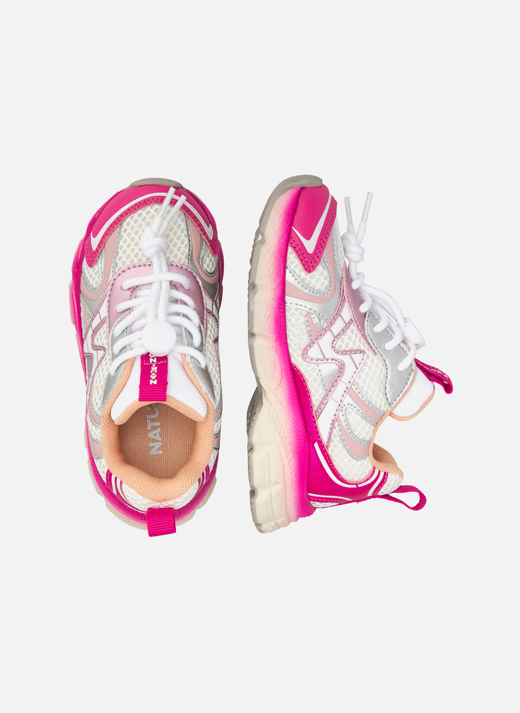 Baskets basses Sneakers WAVE. Blanc-Gris-Bleu garçon rose Naturino Baskets basses Sneakers WAVE. Blanc-Gris-Bleu garçon rose Rose fluo