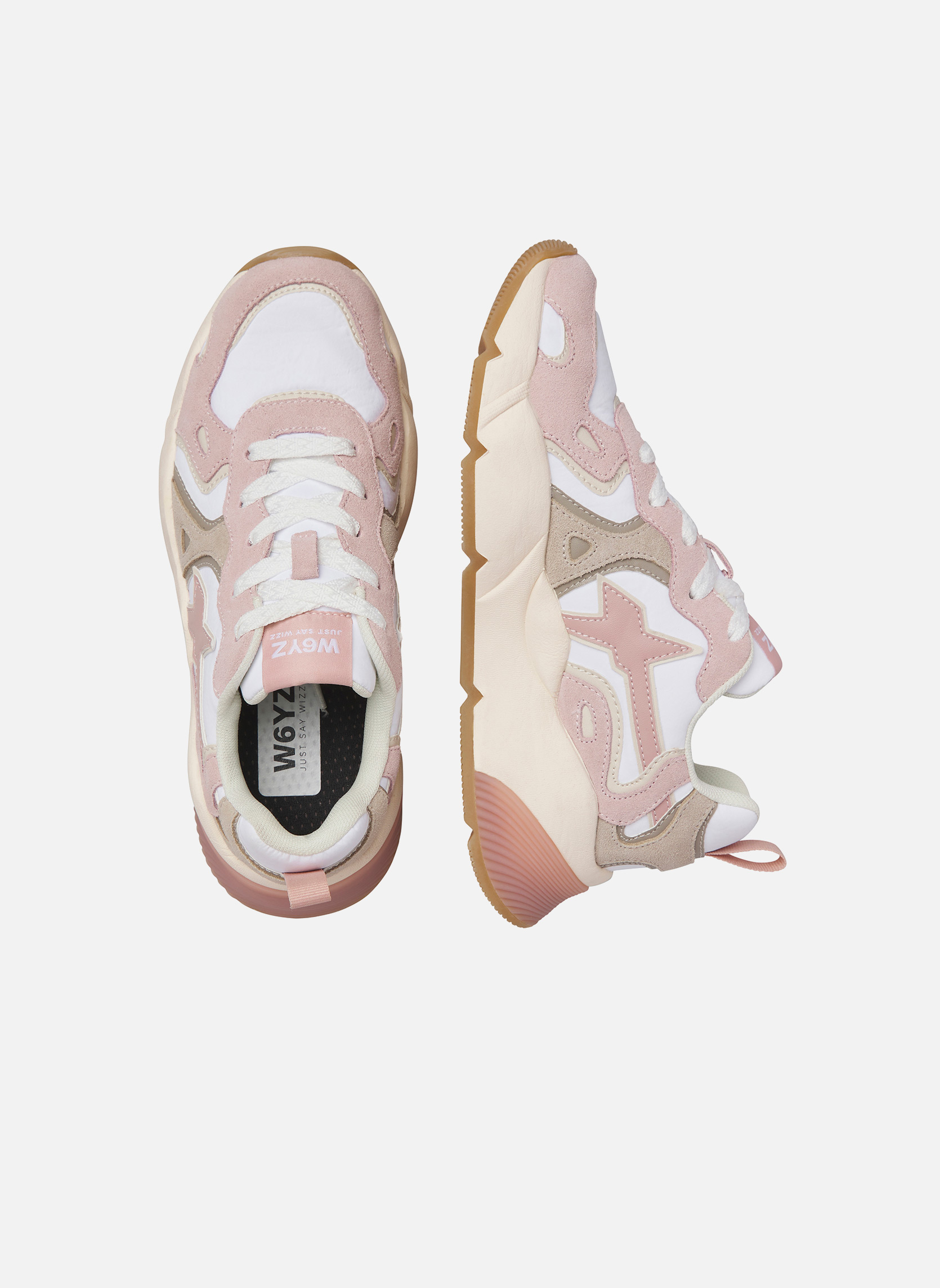 Baskets basses Sneakers SARAH-W. Rose poudré-Blanc femme rose W6YZ Baskets basses Sneakers SARAH-W. Rose poudré-Blanc femme rose Rose clair