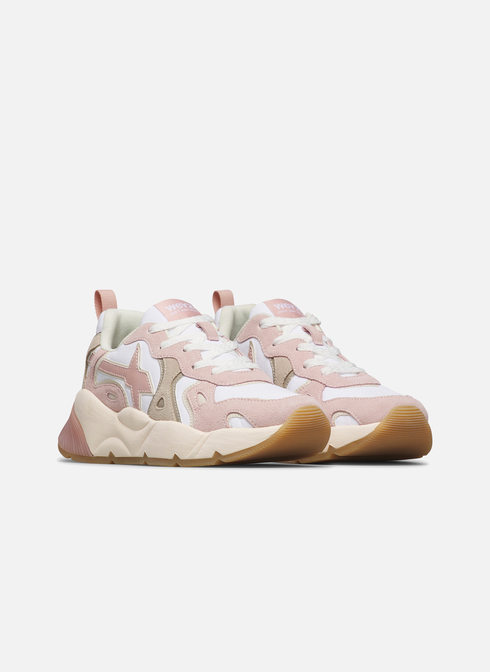 Baskets basses Sneakers SARAH-W. Rose poudré-Blanc femme rose W6YZ Baskets basses Sneakers SARAH-W. Rose poudré-Blanc femme rose Rose clair