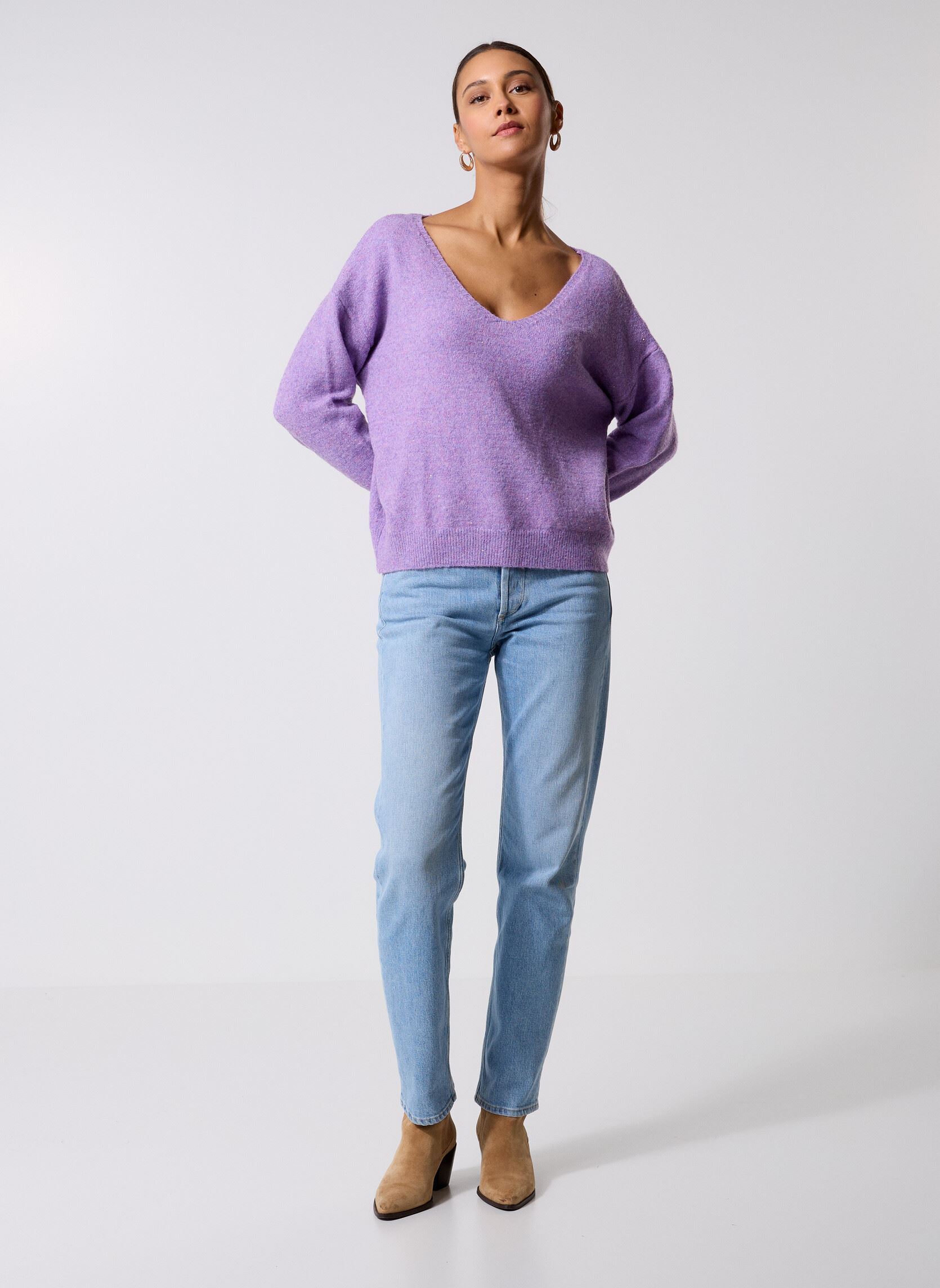 Pulls LA1776DN femme violet Molly Bracken Pulls LA1776DN femme violet MAUVE