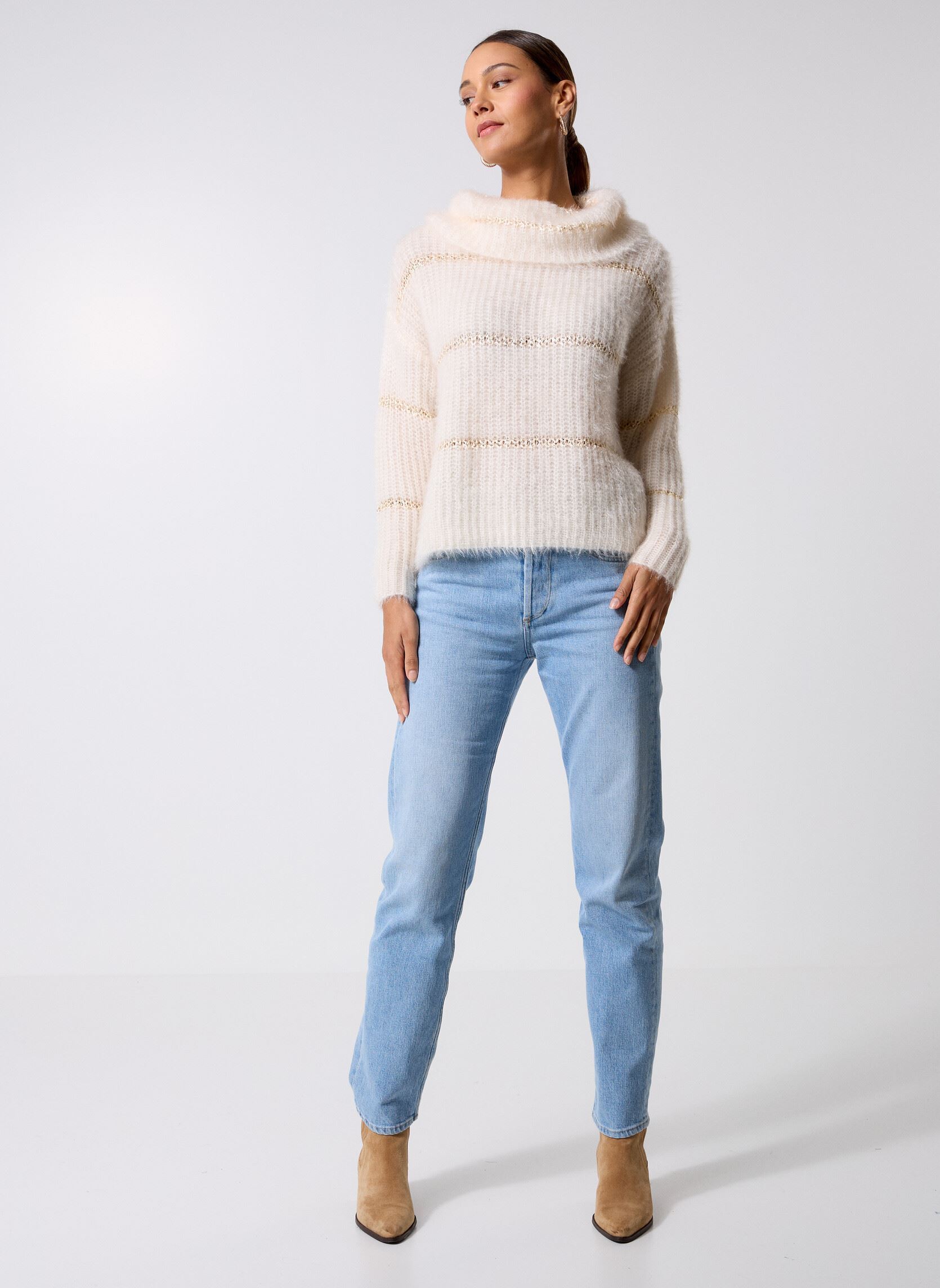 Pulls LA1809DH femme blanc Molly Bracken Pulls LA1809DH femme blanc OFFWHITE