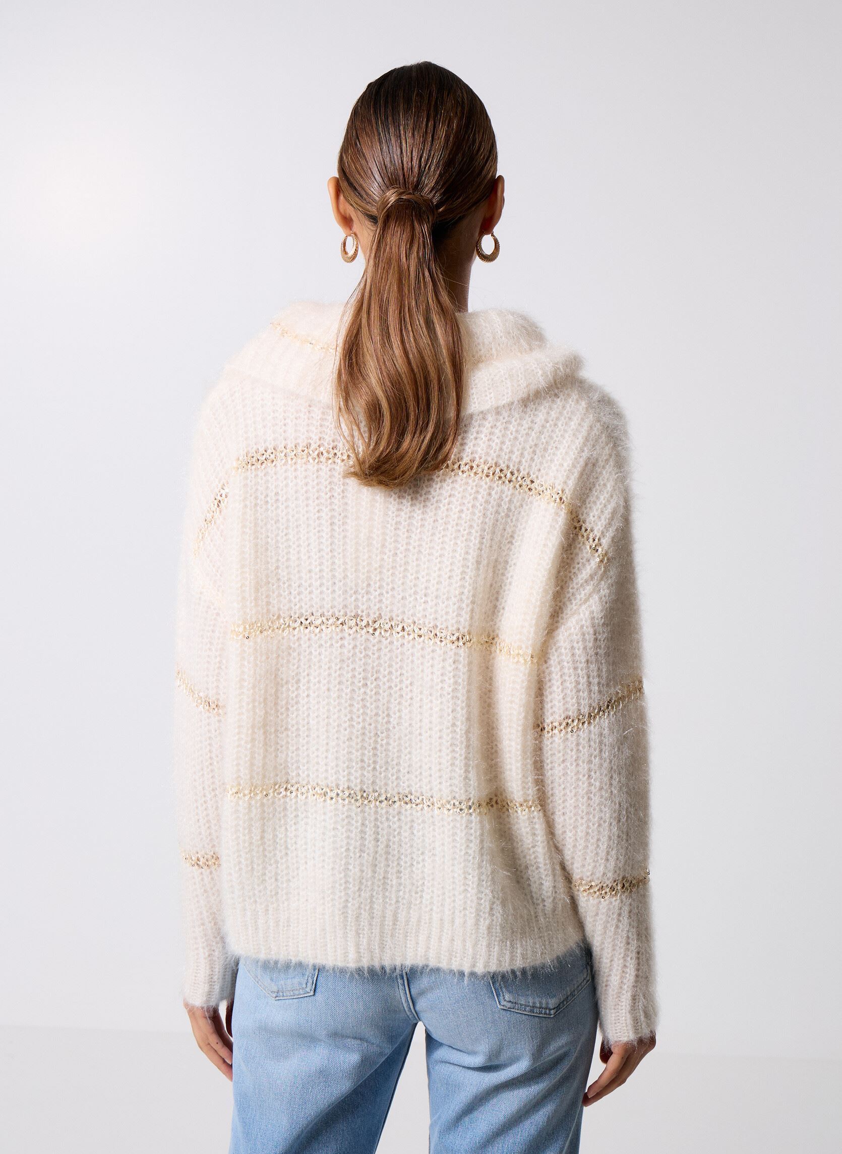 Pulls LA1809DH femme blanc Molly Bracken Pulls LA1809DH femme blanc OFFWHITE