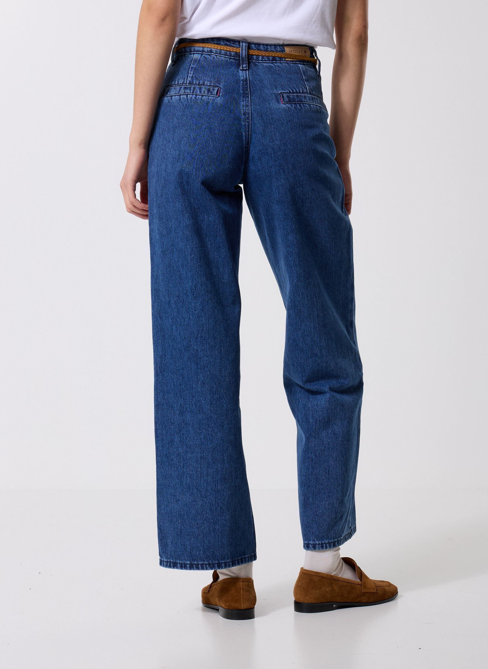 Rechte jeans / Straight Leg Jeans E1755DH dames blauw Molly Bracken Rechte jeans / Straight Leg Jeans E1755DH dames blauw DENIM BLUE