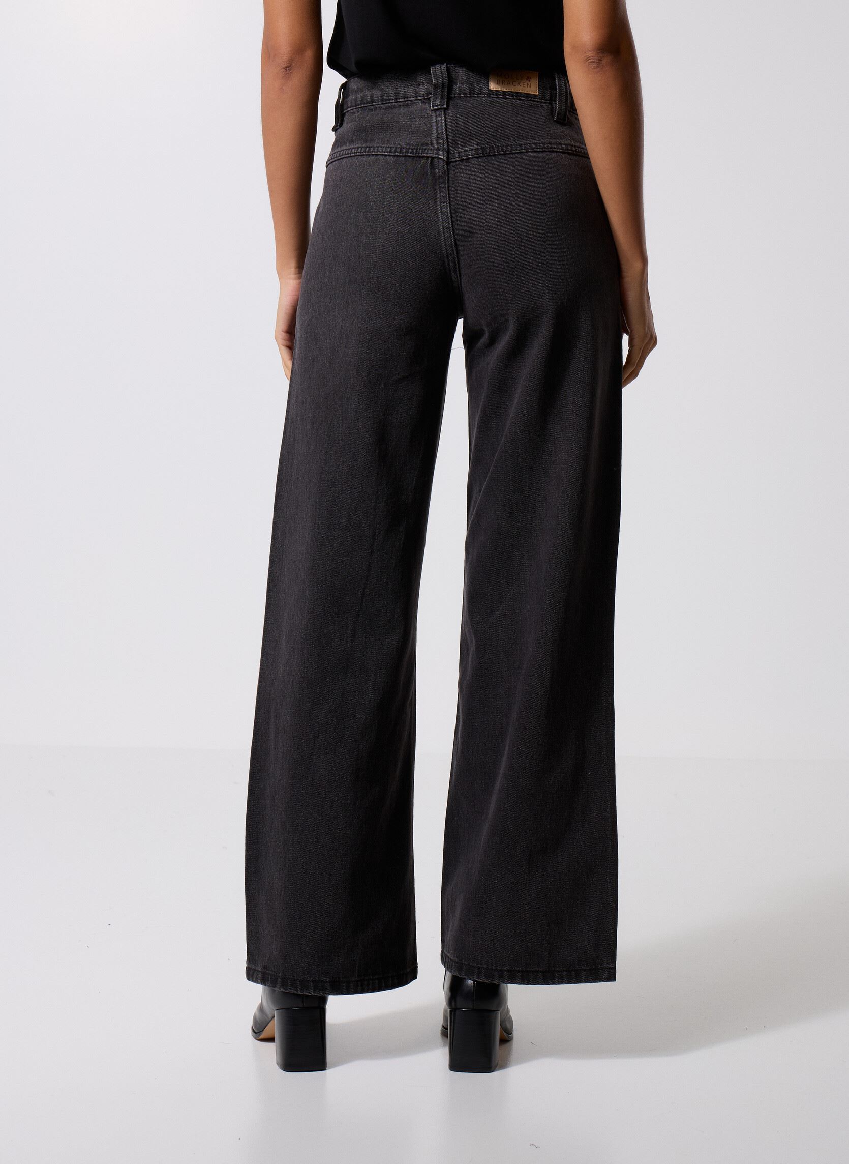 Jeans droit ER137BDH femme noir Molly Bracken Jeans droit ER137BDH femme noir BLACK