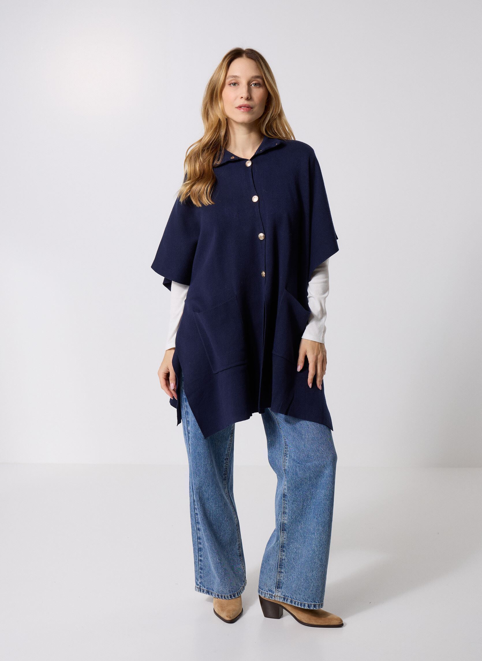 Ponchos und Capes LA1844DH damen blau Molly Bracken Ponchos und Capes LA1844DH damen blau NAVY BLUE
