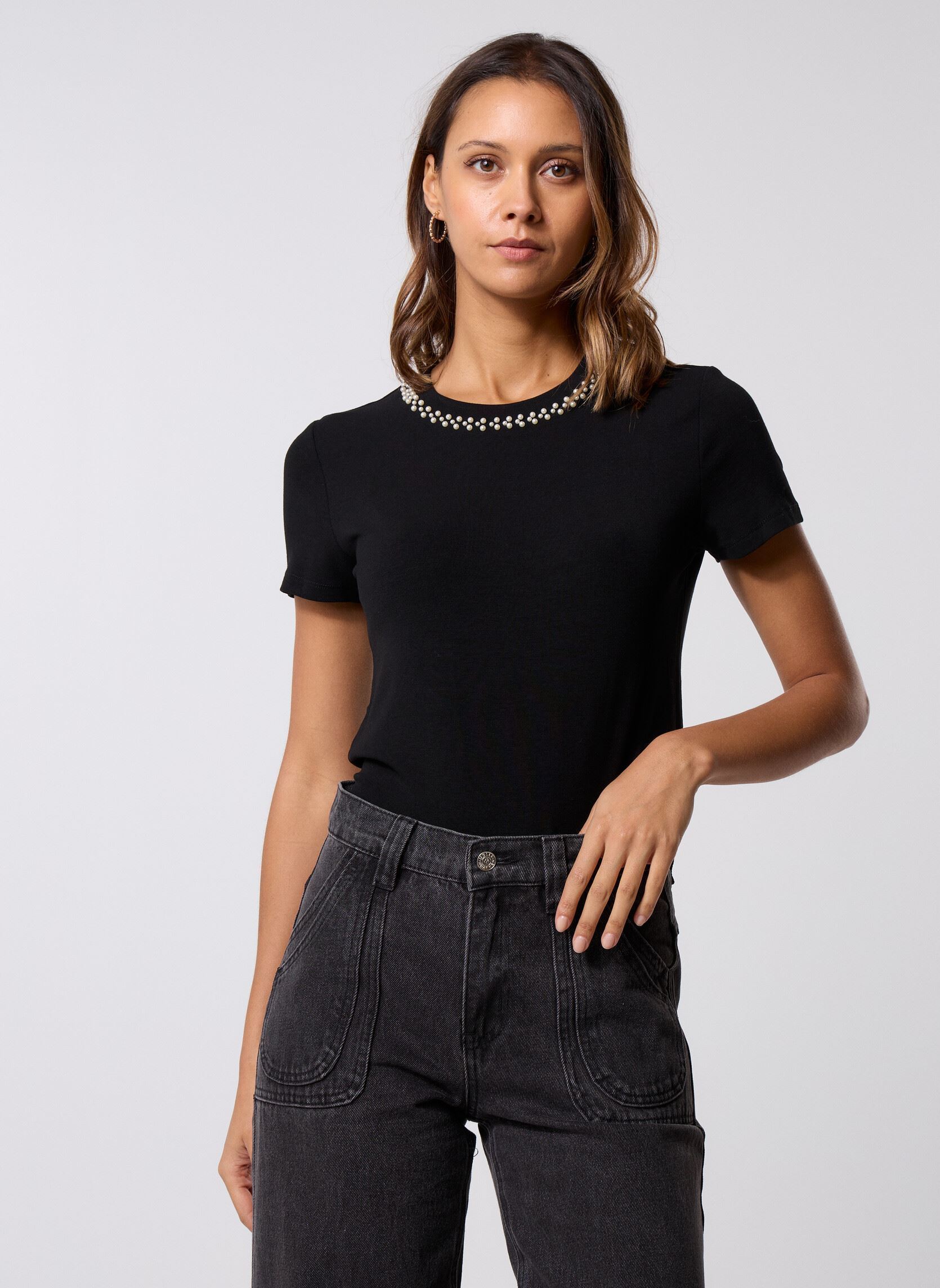 Kurzarm-T-Shirts M154DN damen schwarz Molly Bracken Kurzarm-T-Shirts M154DN damen schwarz BLACK