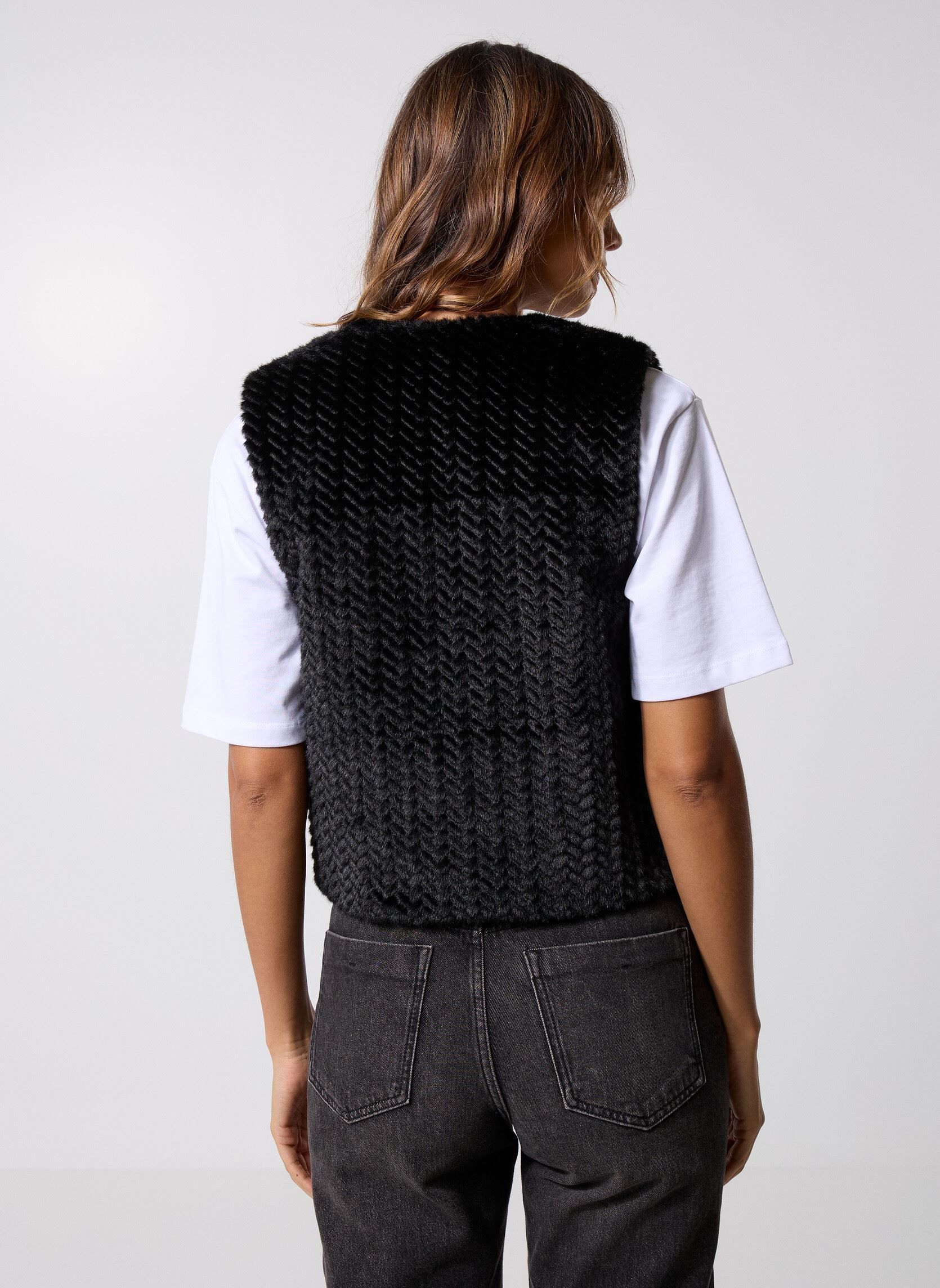Gilet Sans Manches Femme 2024 - Fourrure Laine Agneau Puffer Élégant Chaud