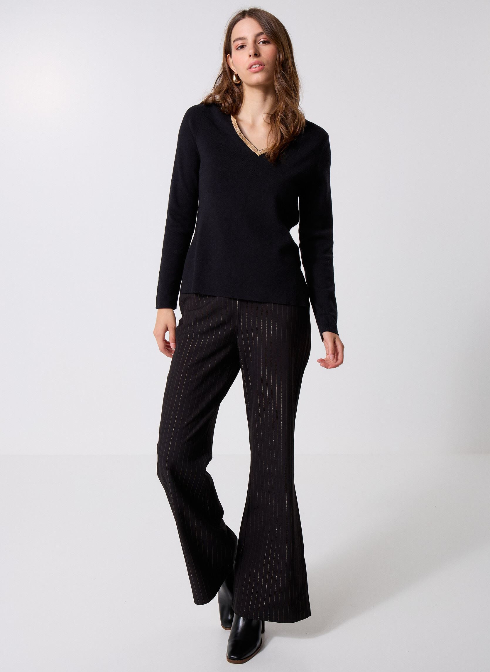Pantaloni dritti PW114DH donna nero Molly Bracken Pantaloni dritti PW114DH donna nero BLACK