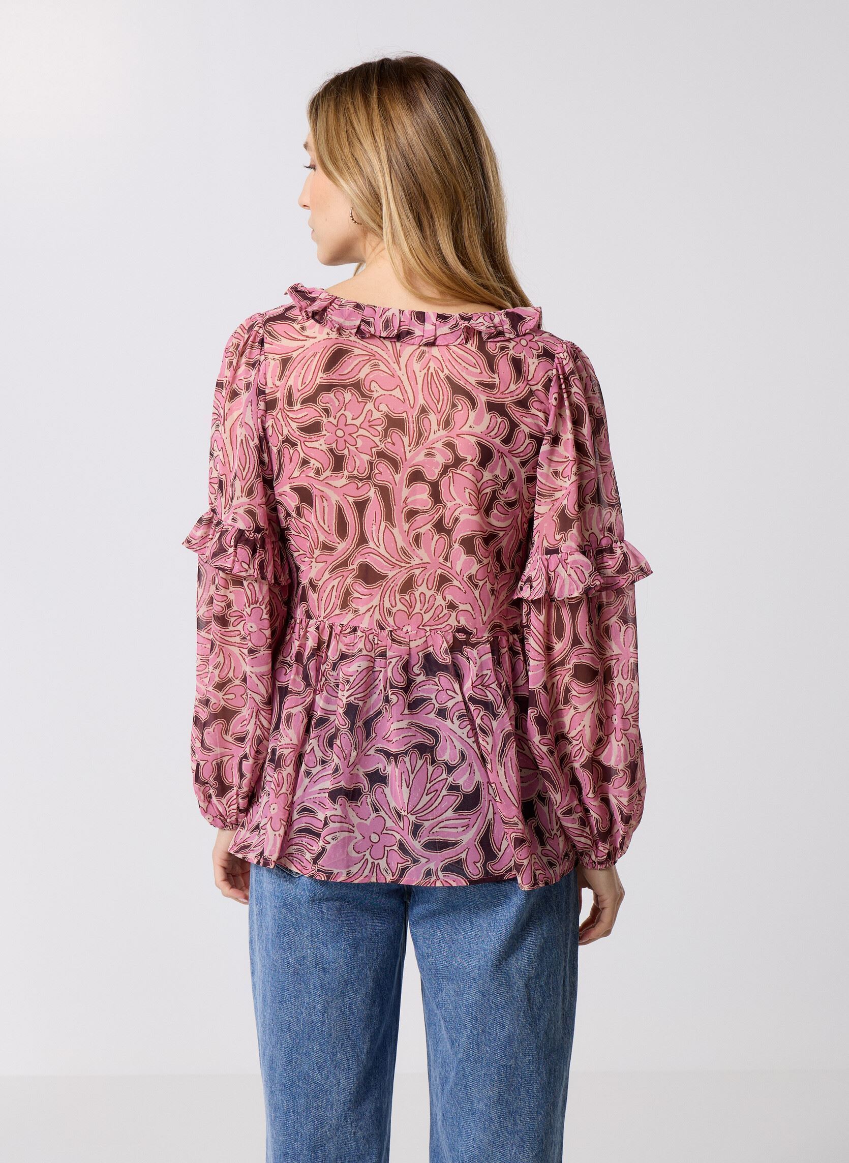 Langarm-Blusen T1605DN damen mehrfarbig Molly Bracken Langarm-Blusen T1605DN damen mehrfarbig BURGUNDY LALIE