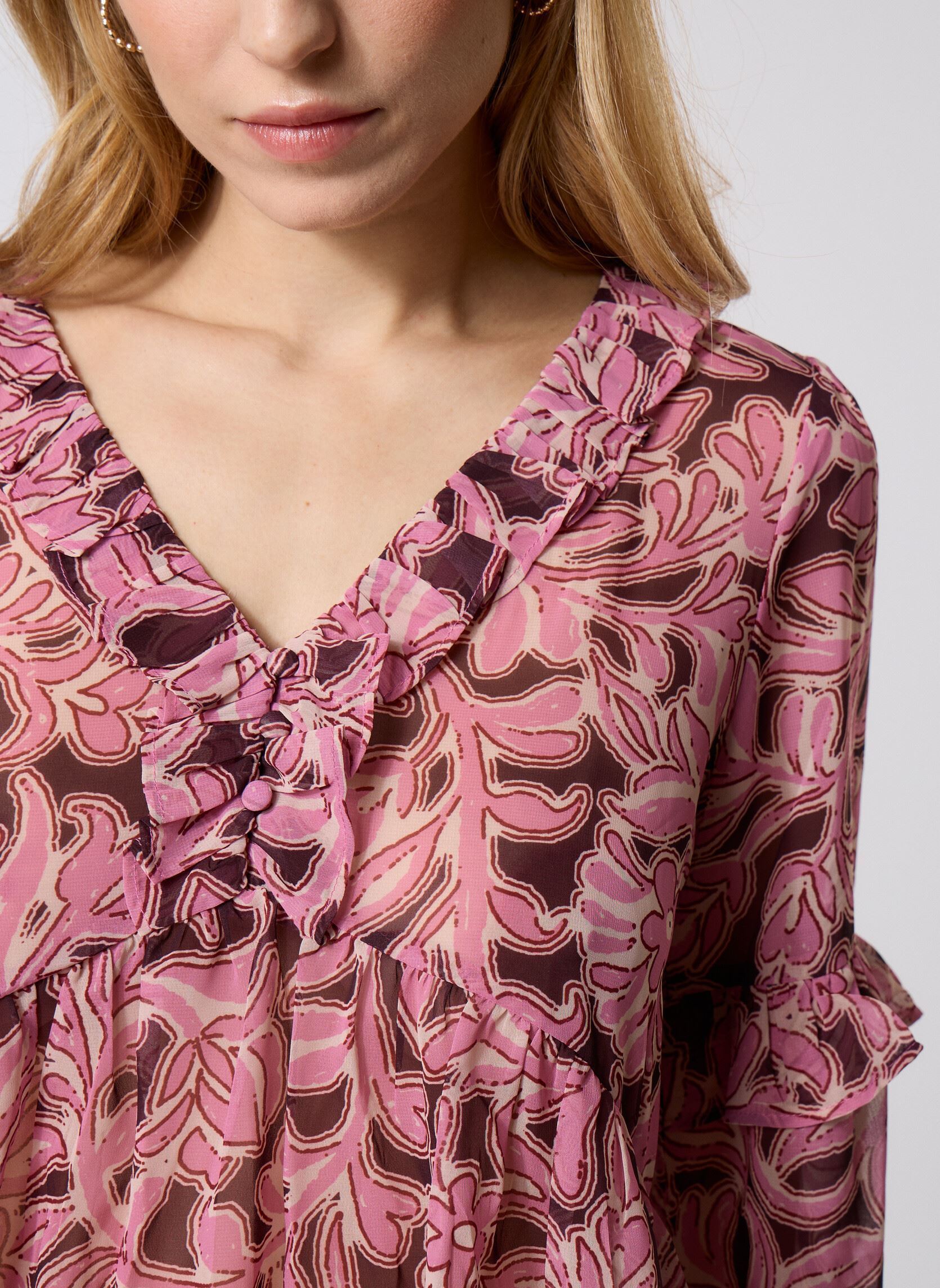 Langarm-Blusen T1605DN damen mehrfarbig Molly Bracken Langarm-Blusen T1605DN damen mehrfarbig BURGUNDY LALIE