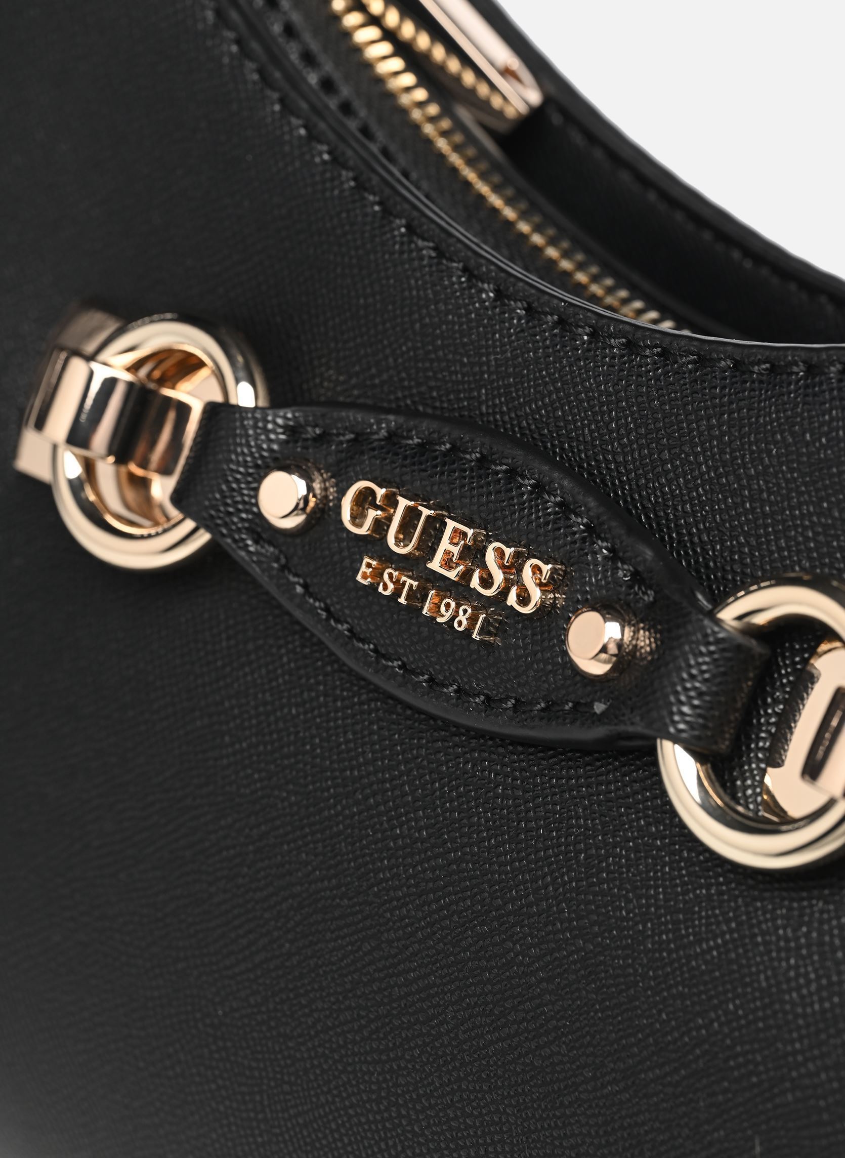 Schoudertassen Mimina Top Zip Shoulder Bag dames zwart Guess Schoudertassen Mimina Top Zip Shoulder Bag dames zwart BLACK