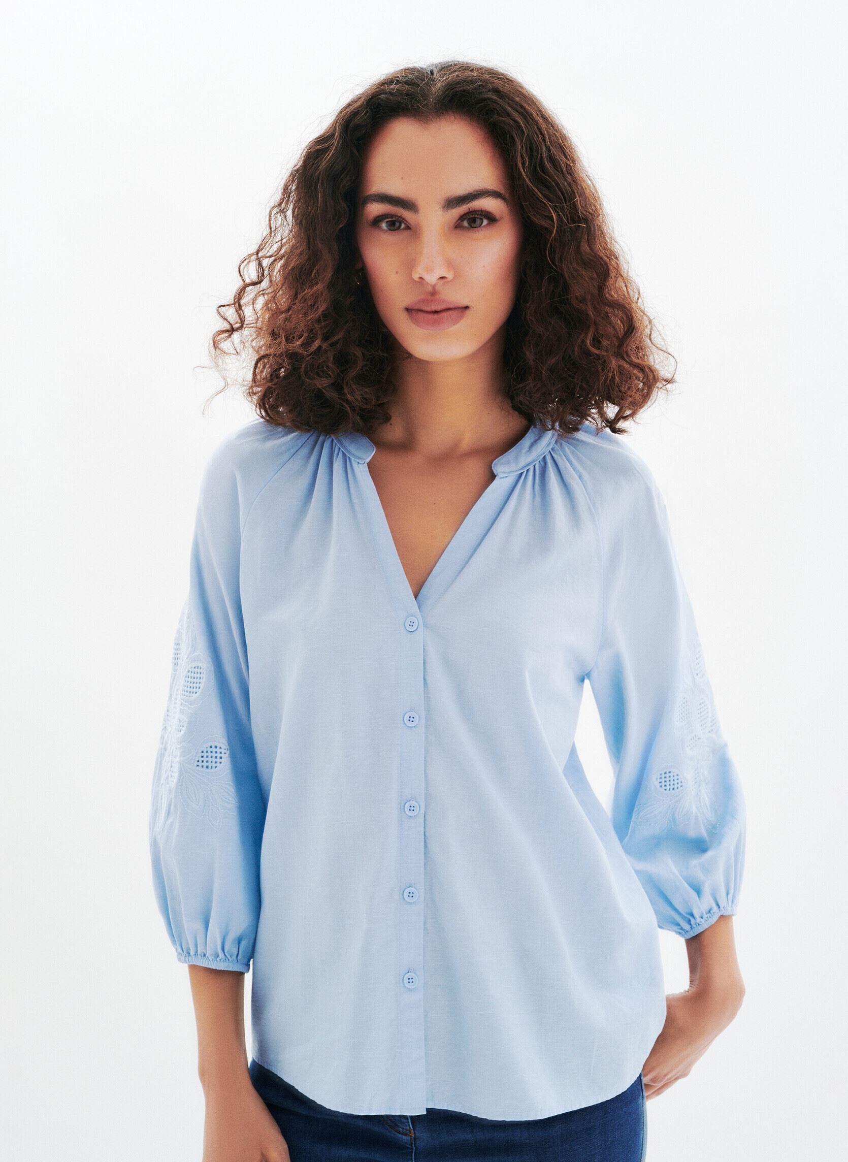 Langarm-Blusen 252C-CAUBIE damen blau Caroll Langarm-Blusen 252C-CAUBIE damen blau WINDSURFER