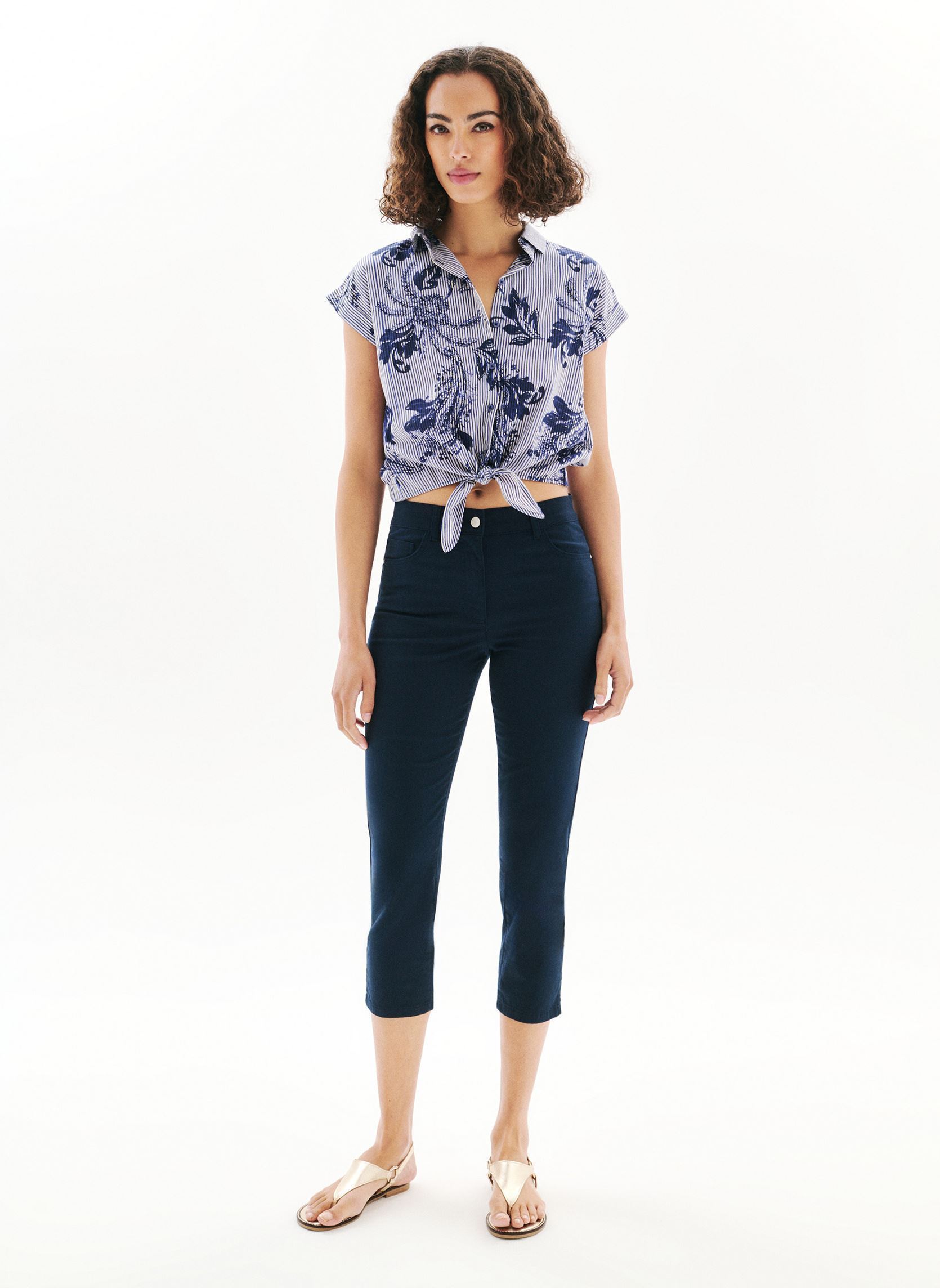 Chemises manches courtes 252C-CLIVIO2 femme bleu Caroll Chemises manches courtes 252C-CLIVIO2 femme bleu CRLIMP/AQUA BLUE/CACHEMIRE