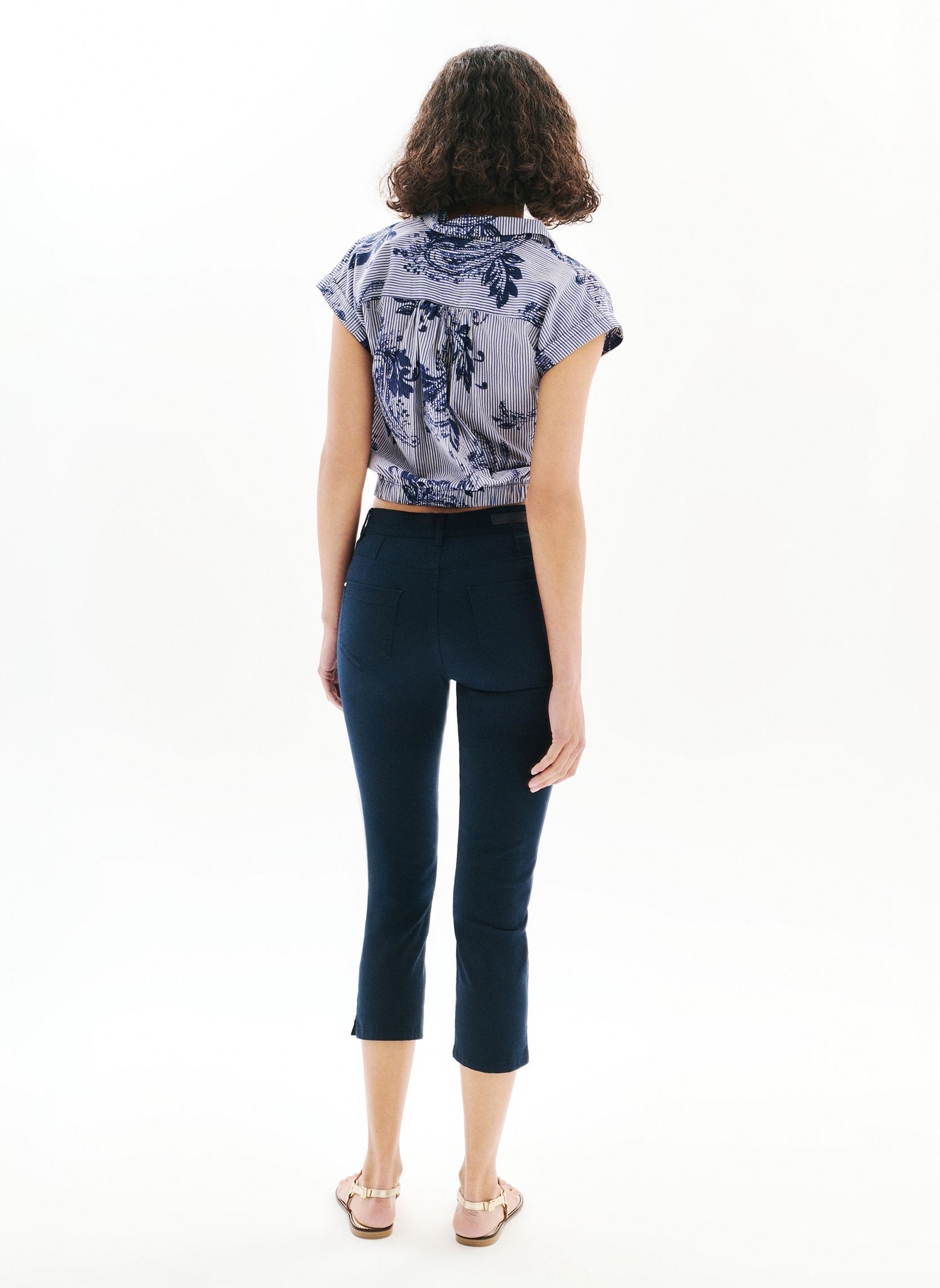 Chemises manches courtes 252C-CLIVIO2 femme bleu Caroll Chemises manches courtes 252C-CLIVIO2 femme bleu CRLIMP/AQUA BLUE/CACHEMIRE