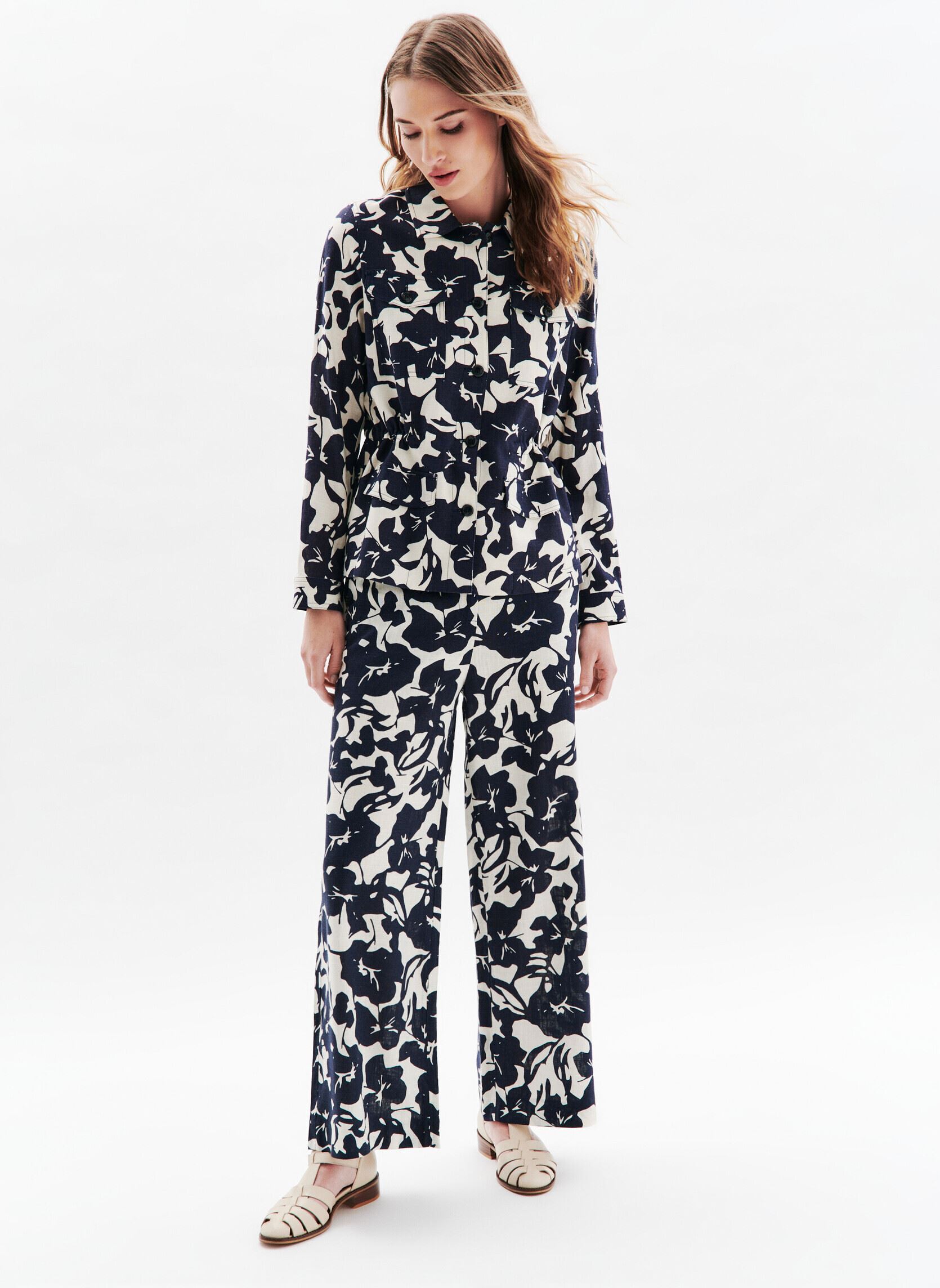 Rechte broeken 252P-PANDA dames wit Caroll Rechte broeken 252P-PANDA dames wit CRLIMP/CROISIEREFLEURIE/FLEURS