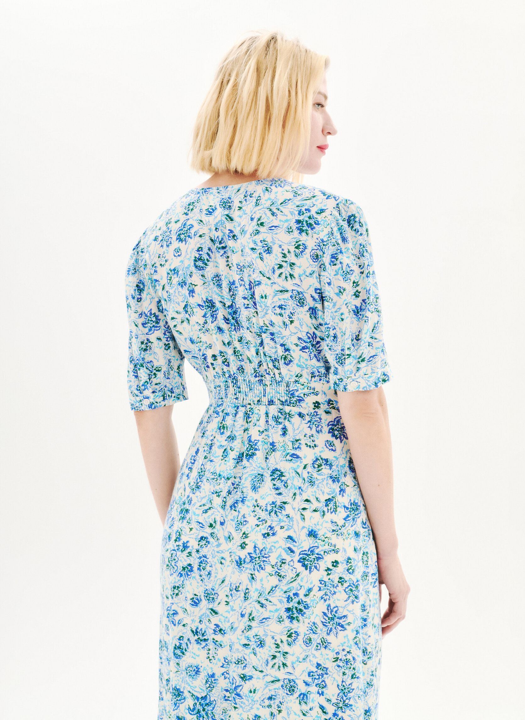 Jurken 252R-RELINA dames blauw Caroll Jurken 252R-RELINA dames blauw CRLIMP/AQUA BLUE/FLEURS ABS