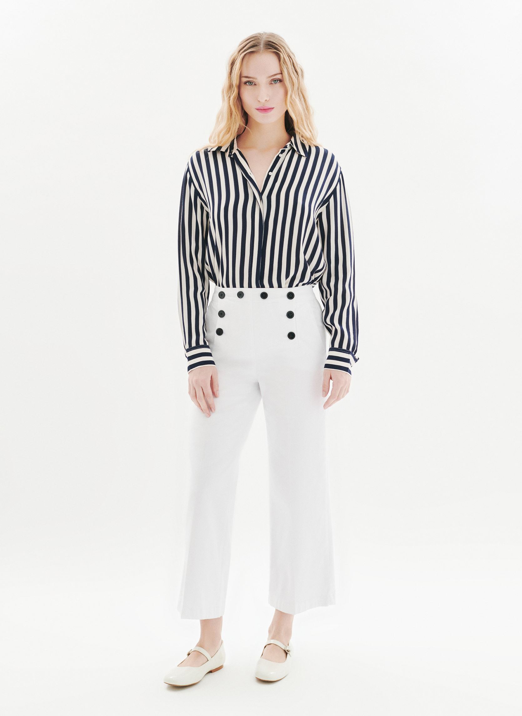 Straight Leg Hosen 252P-PAOLINO damen weiß Caroll Straight Leg Hosen 252P-PAOLINO damen weiß GOJI BERRY