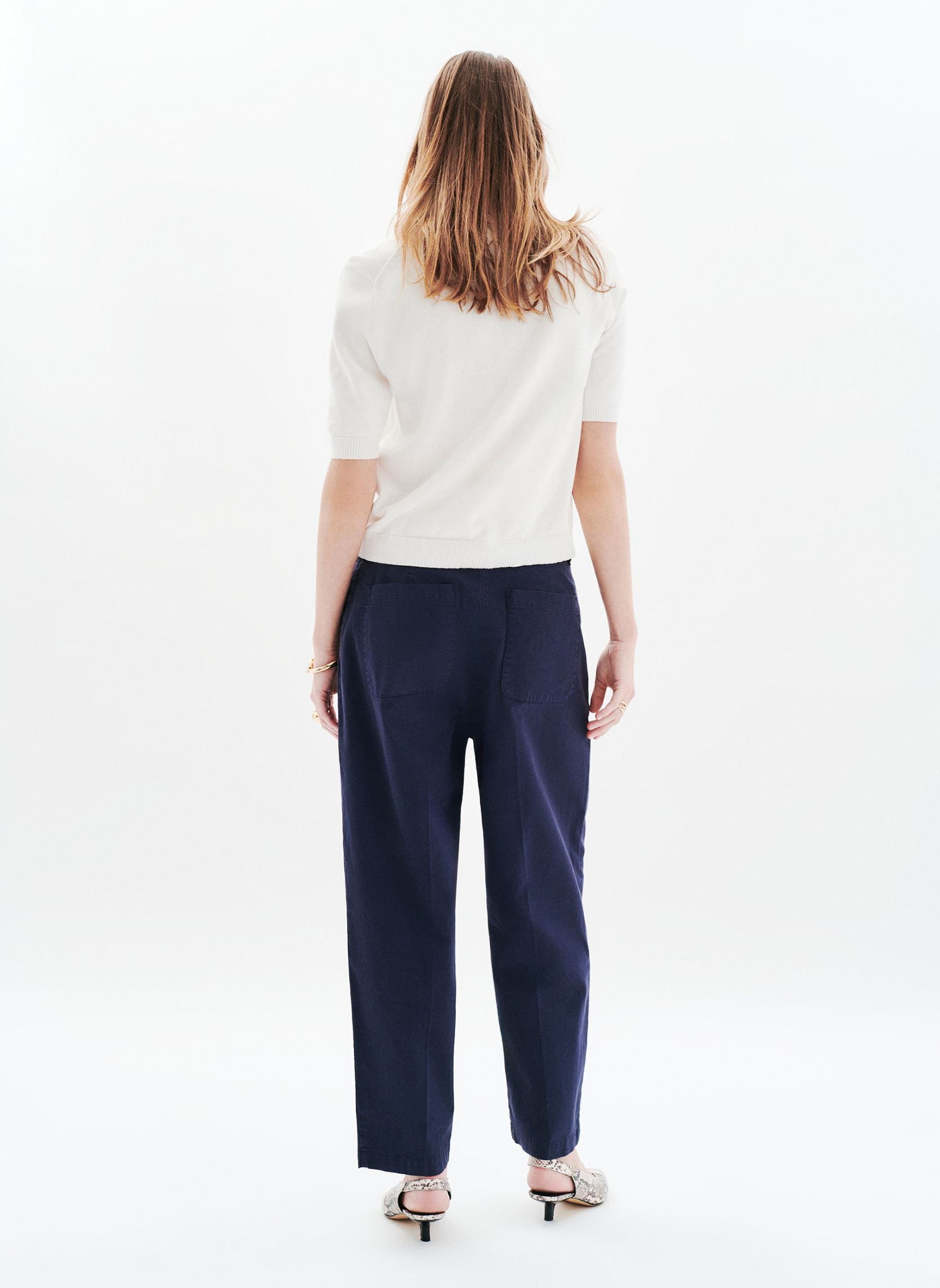 Rechte broeken 252P-PAOLINO dames blauw Caroll Rechte broeken 252P-PAOLINO dames blauw SKY CAPTAIN
