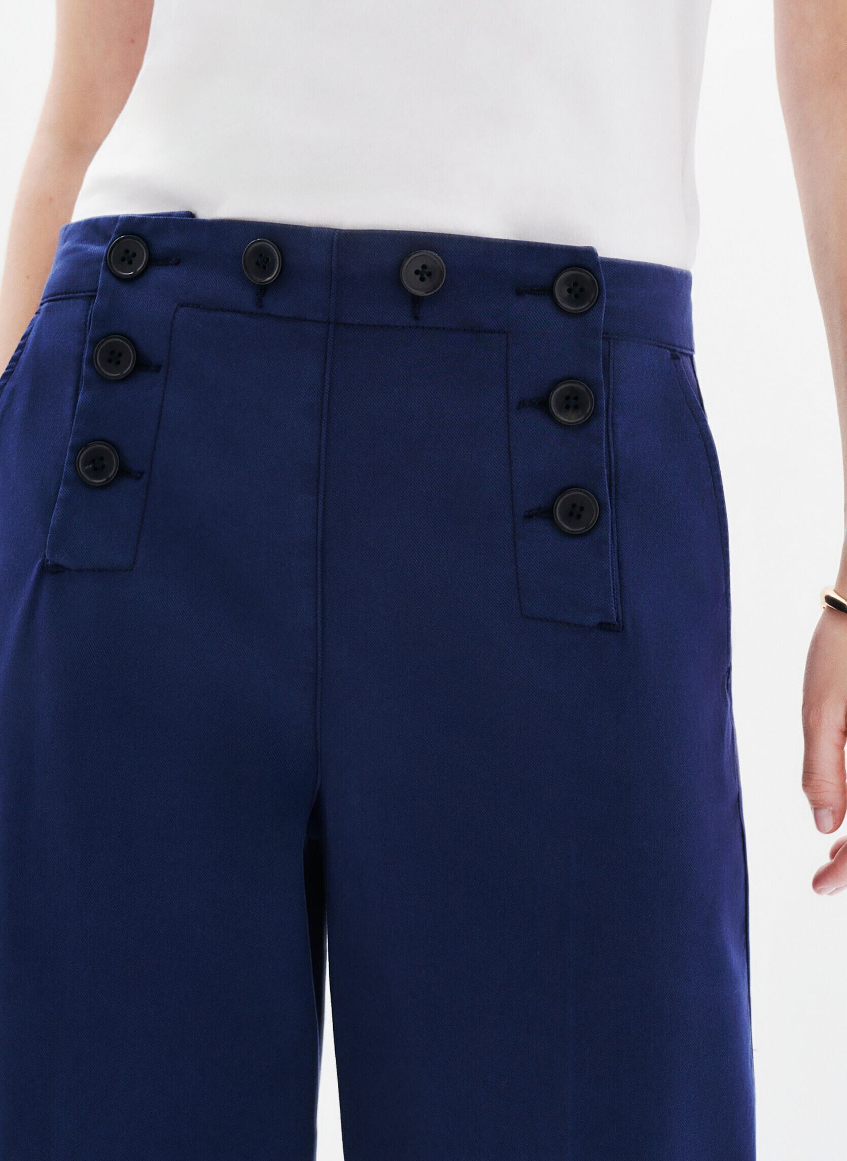 Rechte broeken 252P-PAOLINO dames blauw Caroll Rechte broeken 252P-PAOLINO dames blauw SKY CAPTAIN