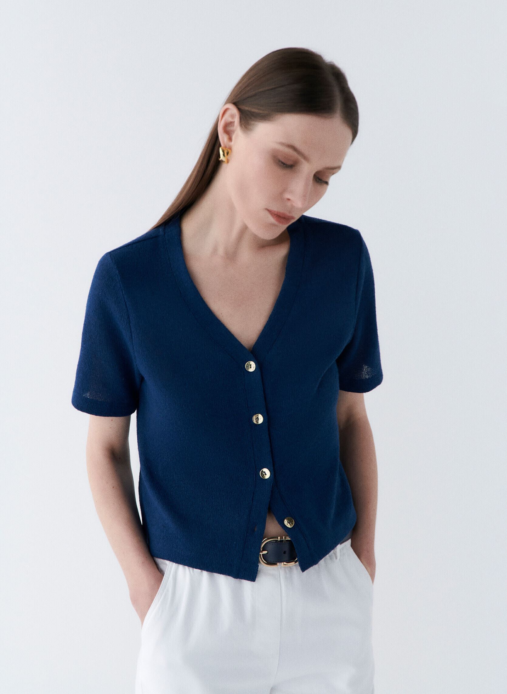 T-shirts met korte mouwen 242T-TVACANCES dames blauw Caroll T-shirts met korte mouwen 242T-TVACANCES dames blauw DENIM MOYEN