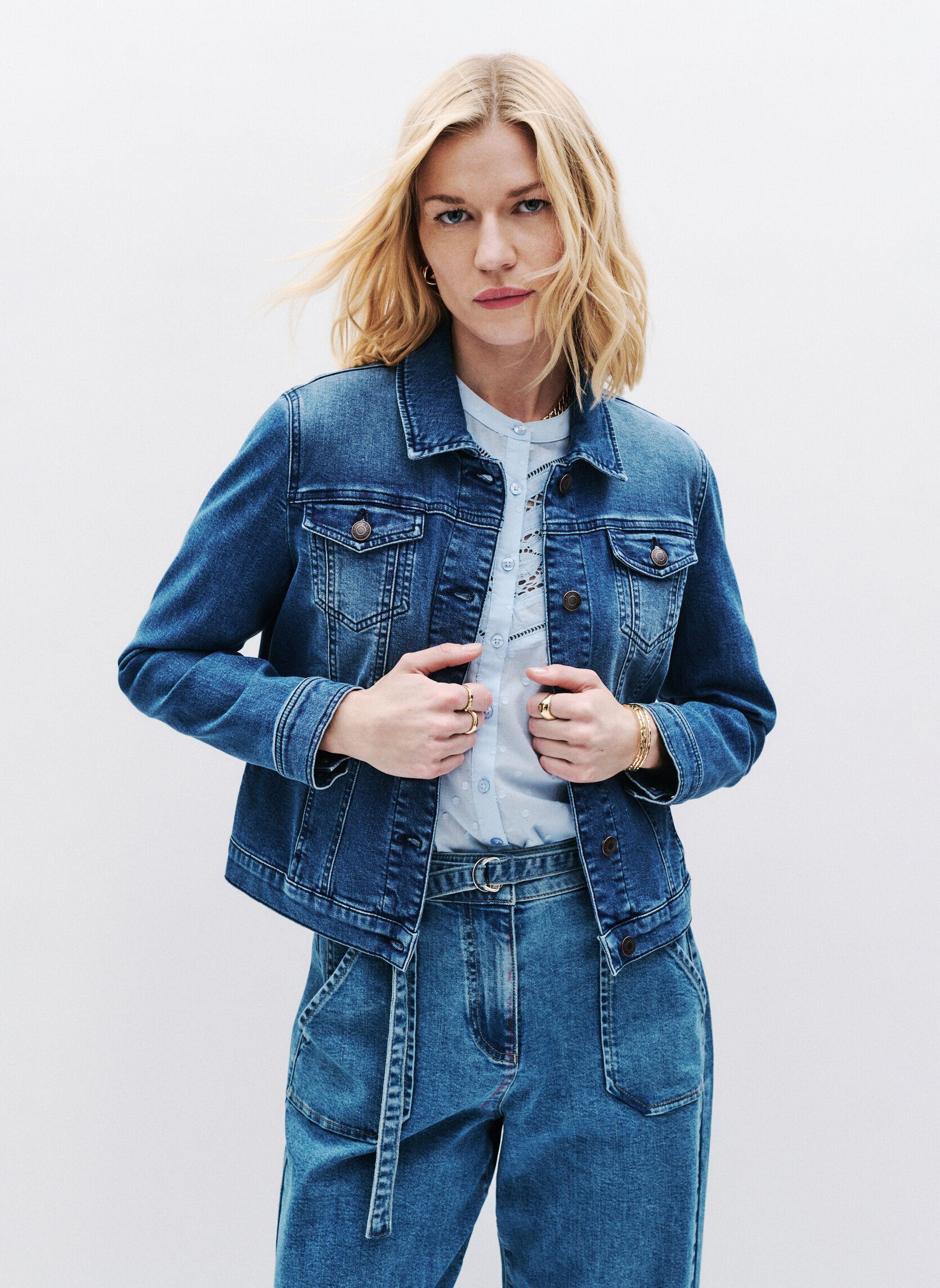 Spijkerjassen 251V-VHOLIDAY dames blauw Caroll Spijkerjassen 251V-VHOLIDAY dames blauw DENIM MOYEN