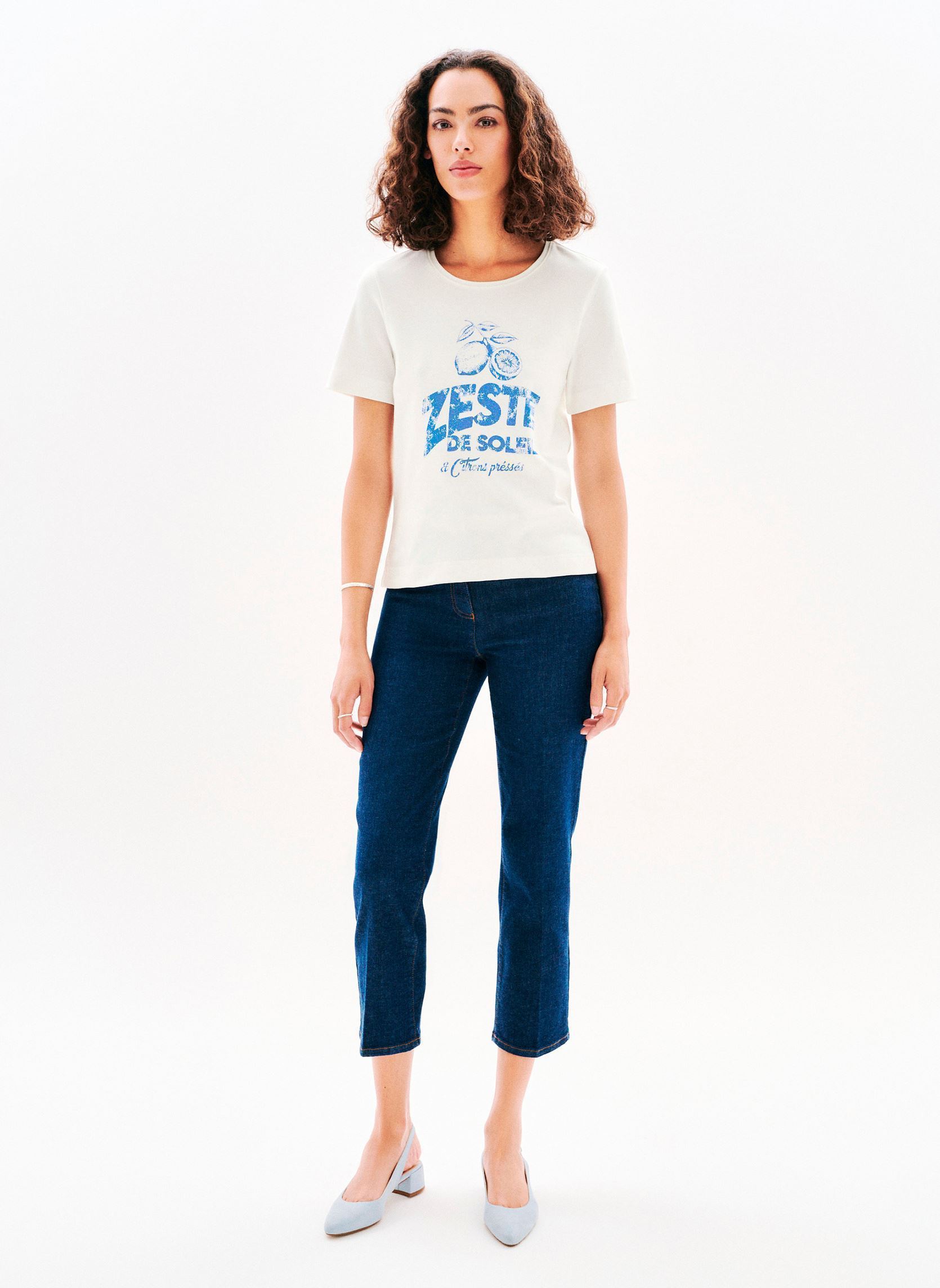 T-shirts met korte mouwen 252T-TCITRON dames wit Caroll T-shirts met korte mouwen 252T-TCITRON dames wit CLOUD DANCER