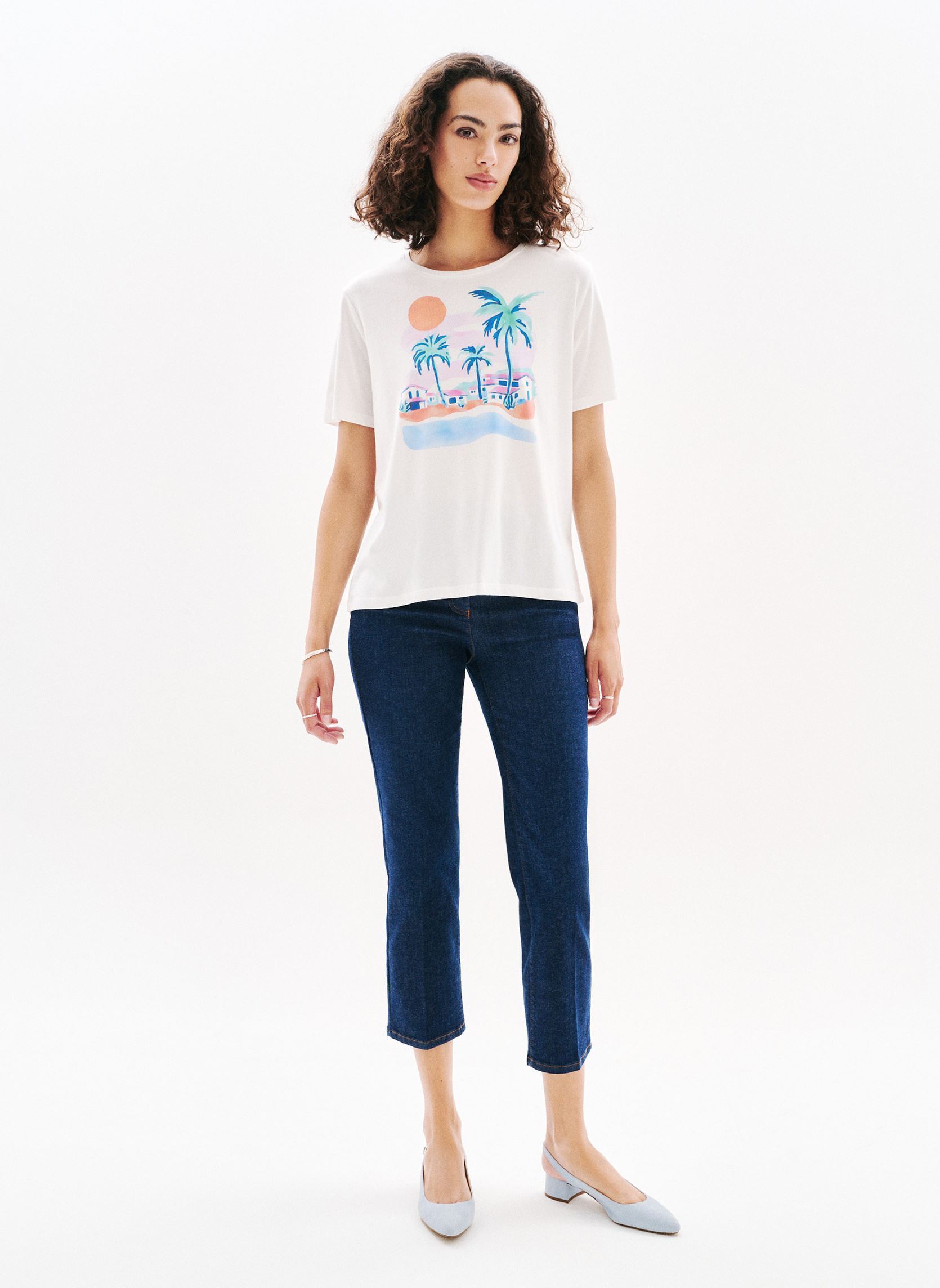 Kurzarm-T-Shirts 252T-TIM-TRANSAT damen weiß Caroll Kurzarm-T-Shirts 252T-TIM-TRANSAT damen weiß CLOUD DANCER