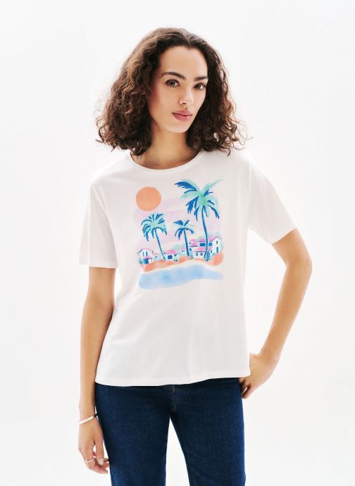 Caroll Tee-shirts manches courtes 252T-TIM-TRANSAT femme blanc