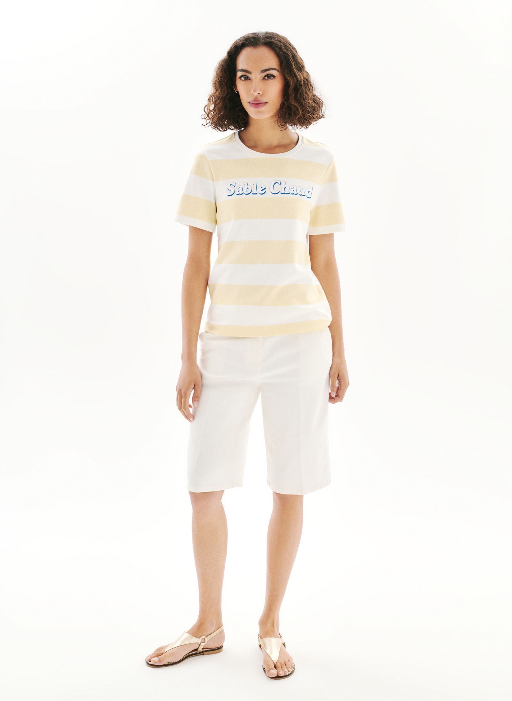 Kurzarm-T-Shirts 252T-THUGO3 damen gelb Caroll Kurzarm-T-Shirts 252T-THUGO3 damen gelb FRENCH VANILLA