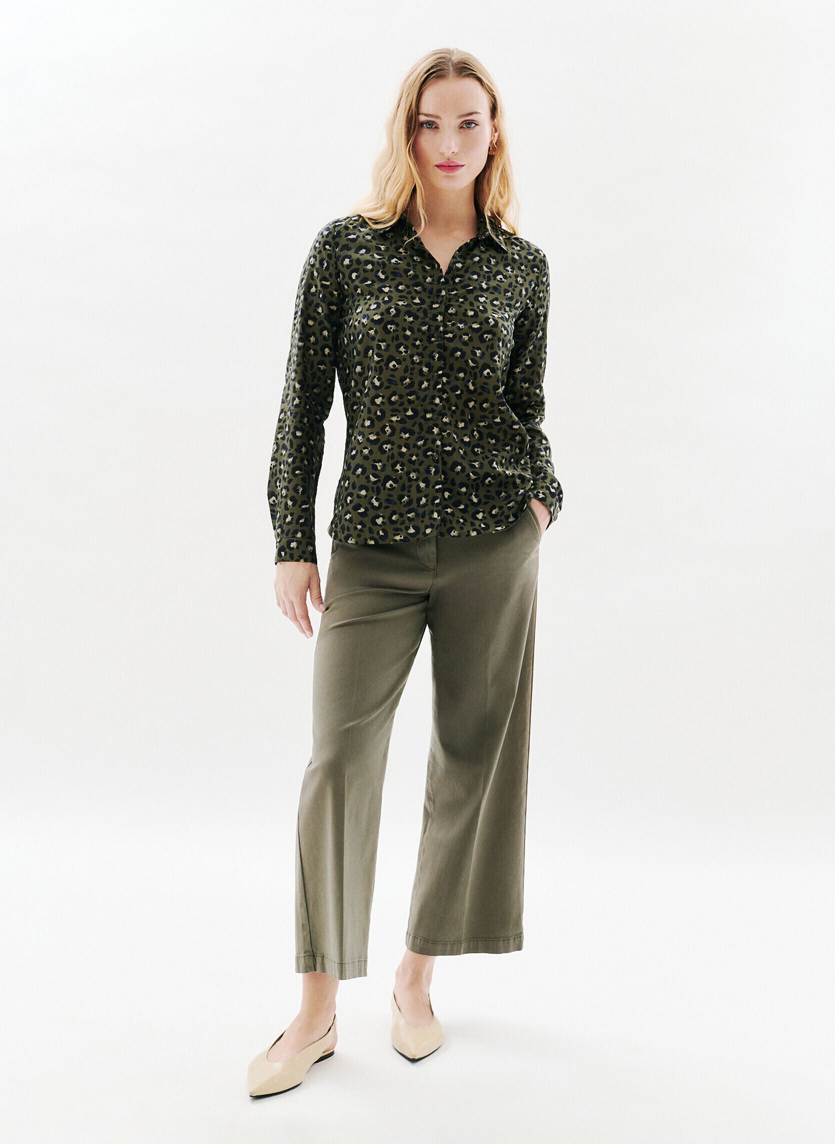 Langarm-Hemden 252C-JESSICA6 damen grün Caroll Langarm-Hemden 252C-JESSICA6 damen grün CRLIMP/AH25/LEOPARD/KAKI