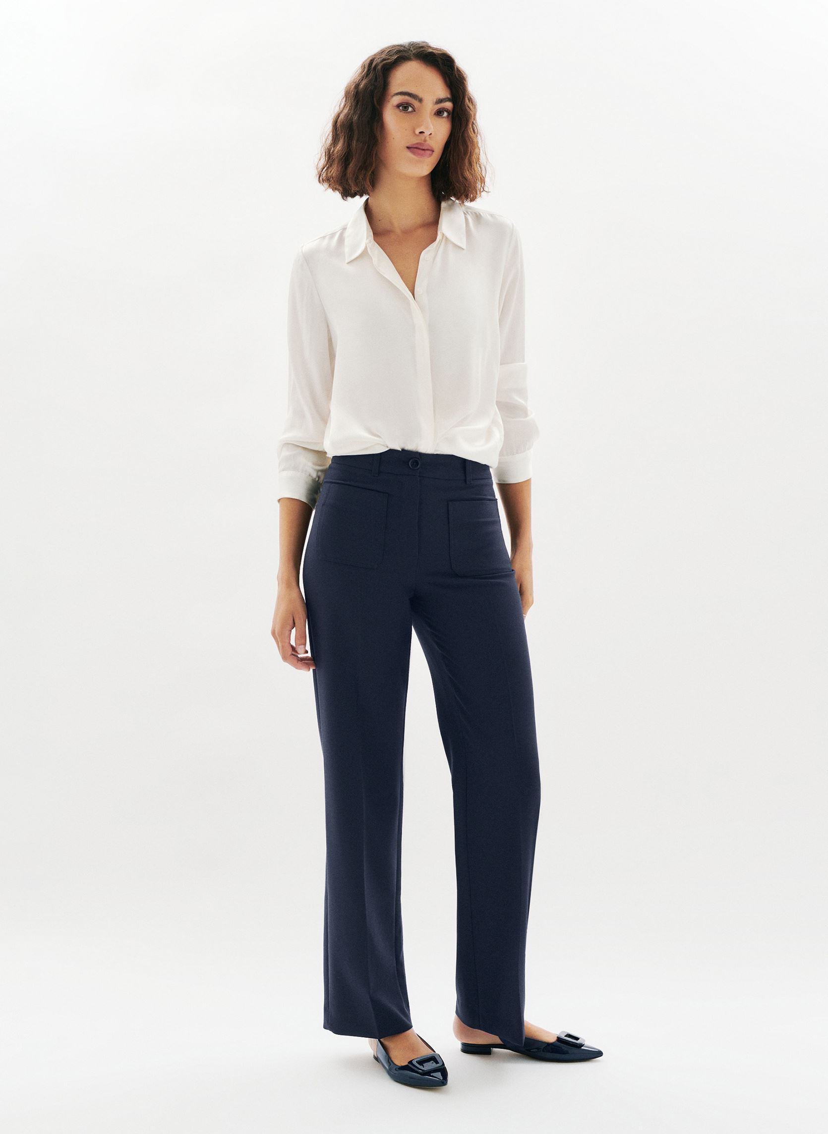 Rechte broeken 252P-PELLEYVILLE dames blauw Caroll Rechte broeken 252P-PELLEYVILLE dames blauw SKY CAPTAIN