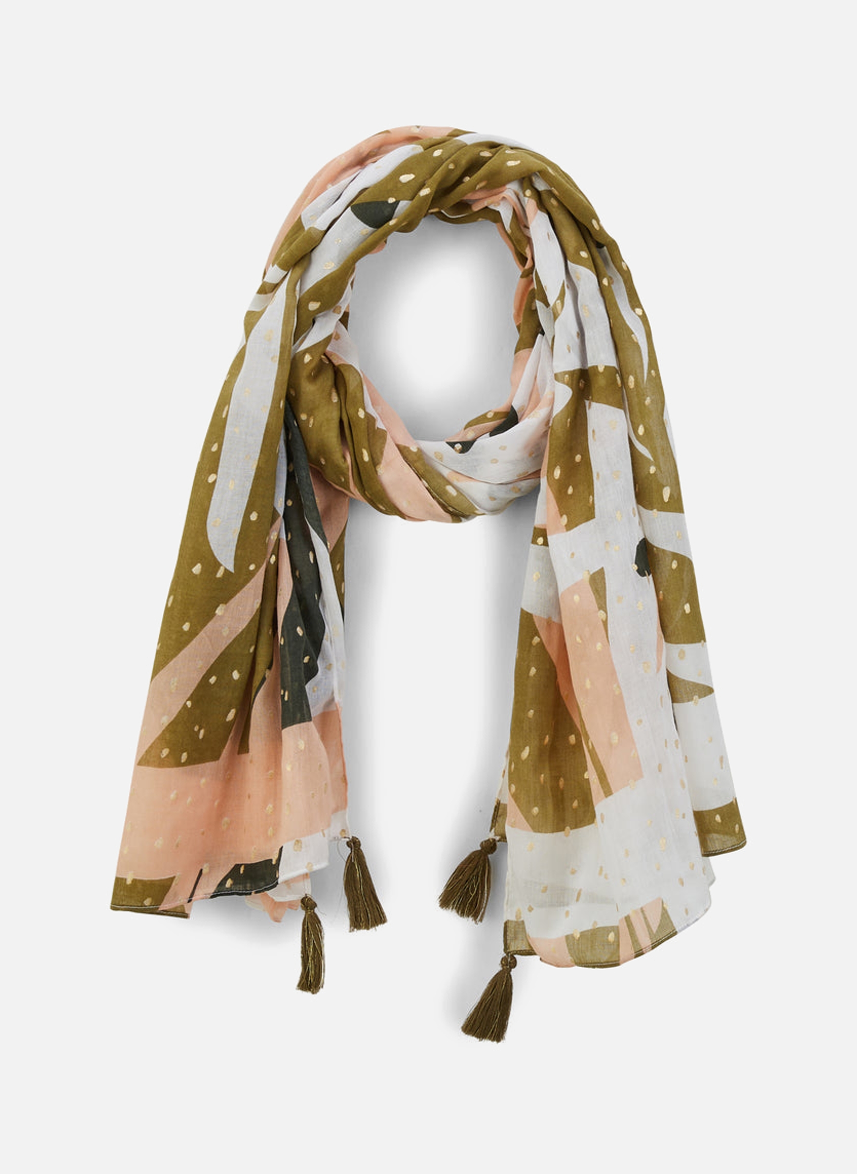 Écharpe Femme Rectangulaire Beige – Polyester, Style Foulard, Sans Marque, Neuve