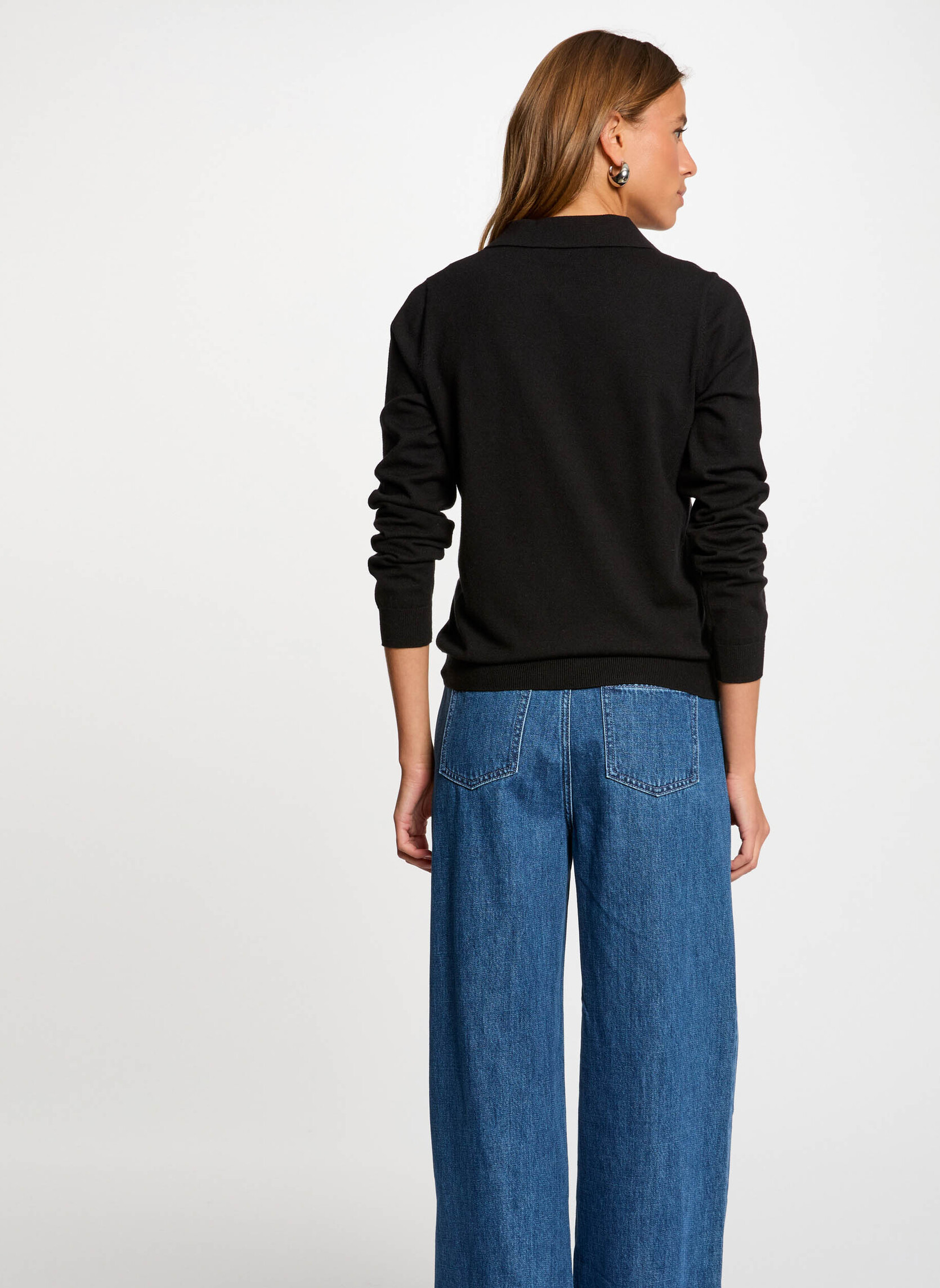 Pull Col V Noir Eleven Paris Homme - 2215949-noir00