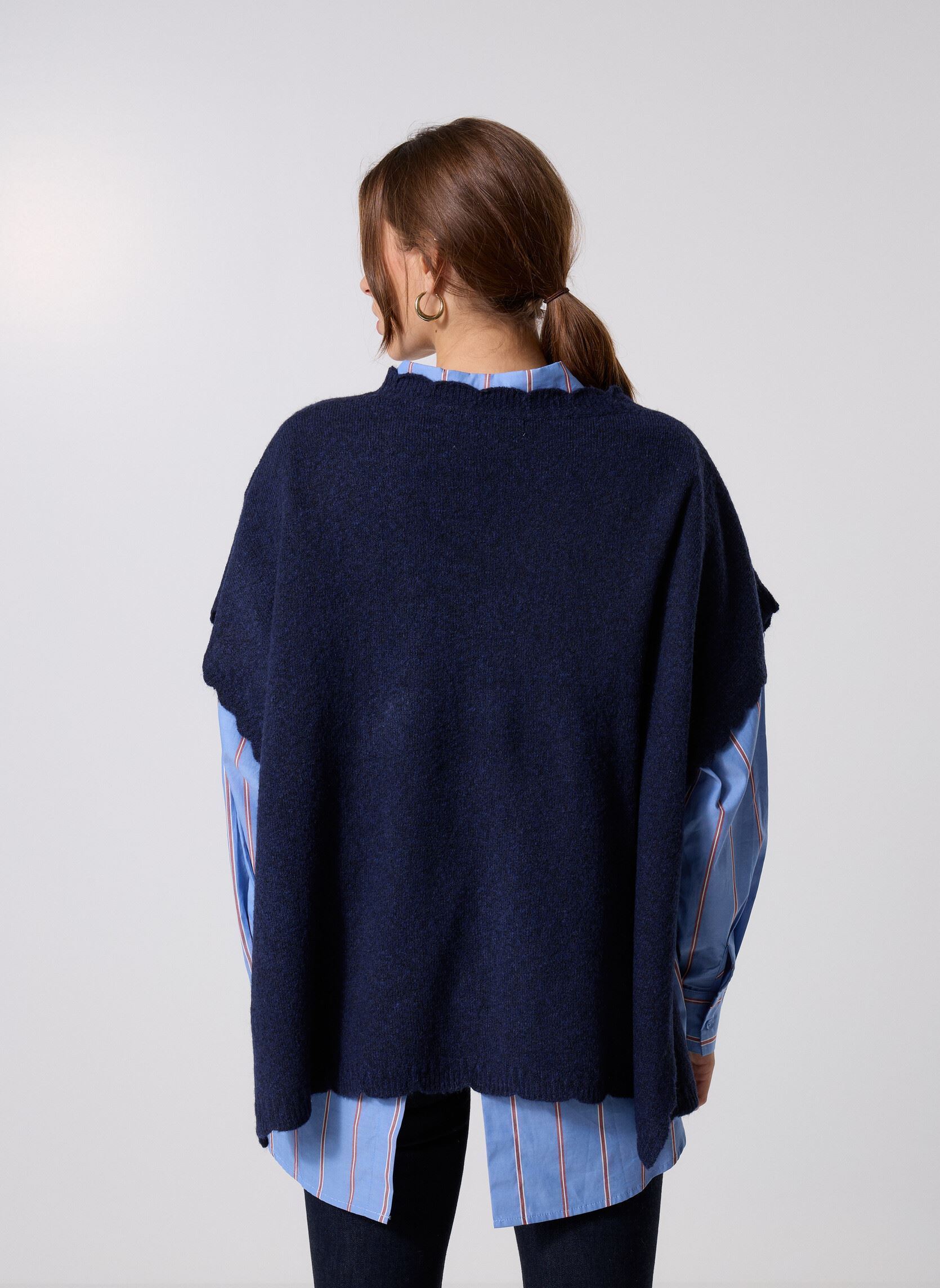 Ponchos und Capes IAMACHA PO damen blau Ichi Ponchos und Capes IAMACHA PO damen blau Total Eclipse